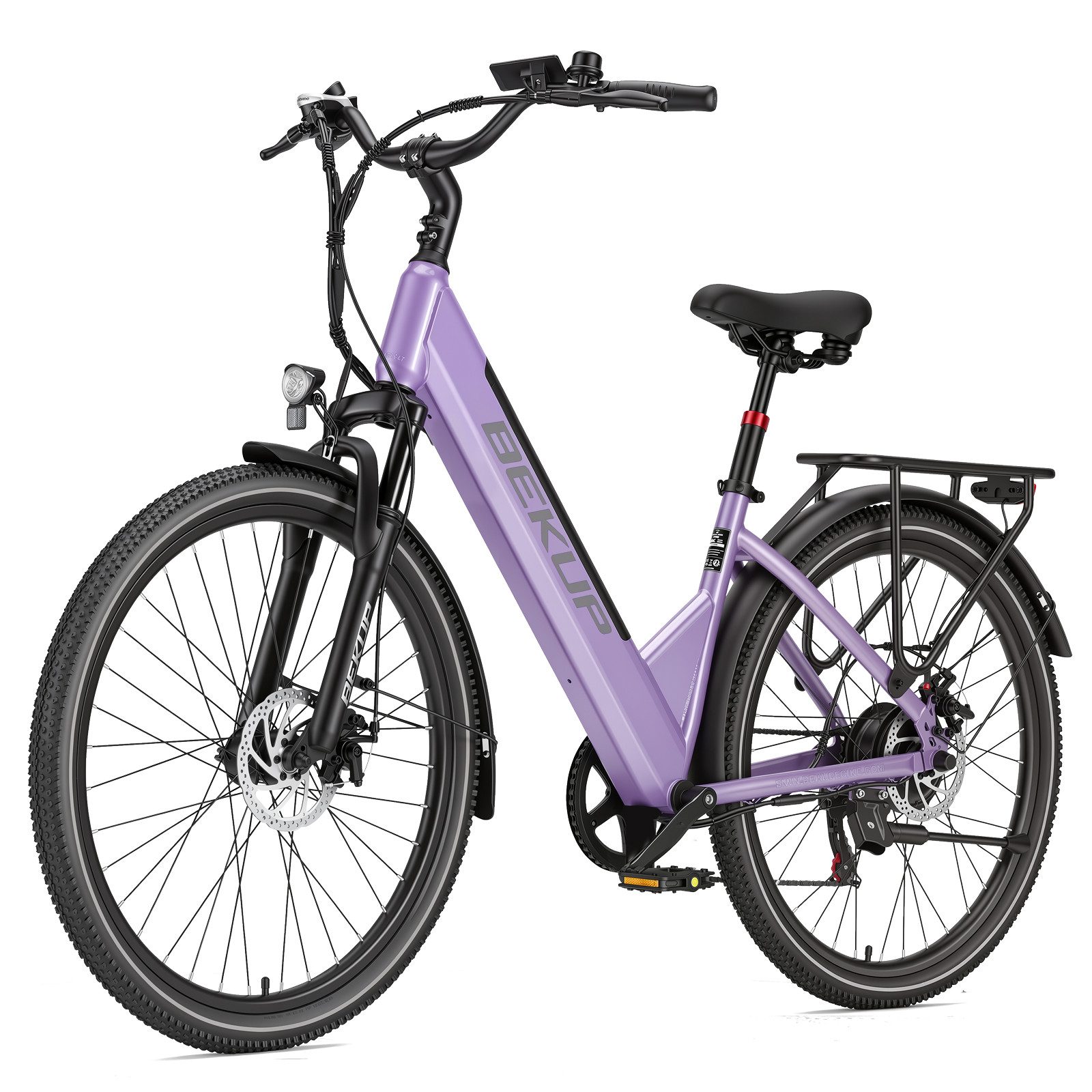 Vankel E-Bike Cityrad 26 Zoll E-Fahrrad Damen u. Herren 522WH, Tiefeinsteiger, 7-Gang, 7 Gang Shimano Shimano Tourney TZ Schaltwerk, Kettenschaltung, Heckmotor, 522 Wh, (Komplettset, E-Bike inklusive Akku und Ladegerät), Entspannt pendeln –Cityrad bis 75 km, Federgabel und Komfortsattel