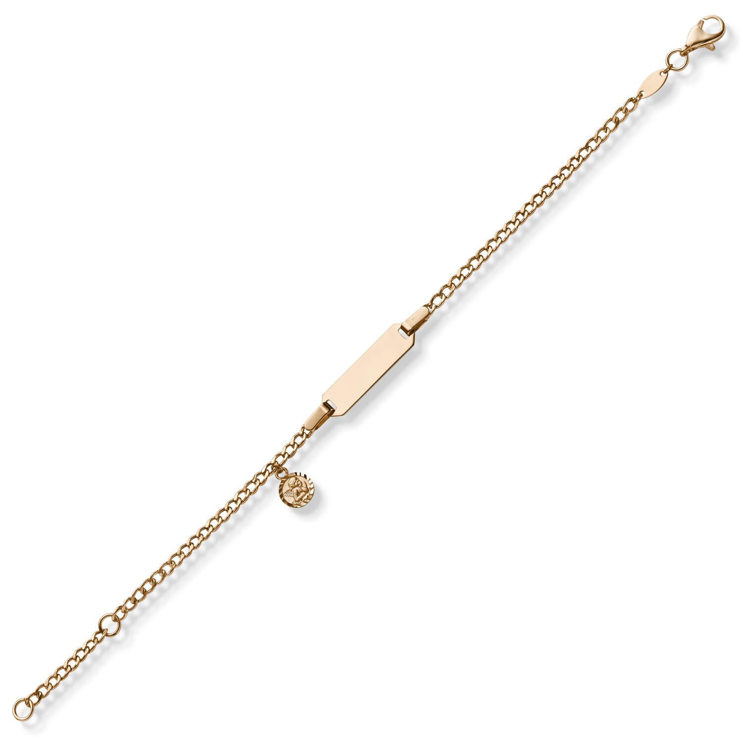 Schmuck Krone Goldarmband Armband Schutzengel, 585 Rotgold, 16cm, Kinder, Gold 585