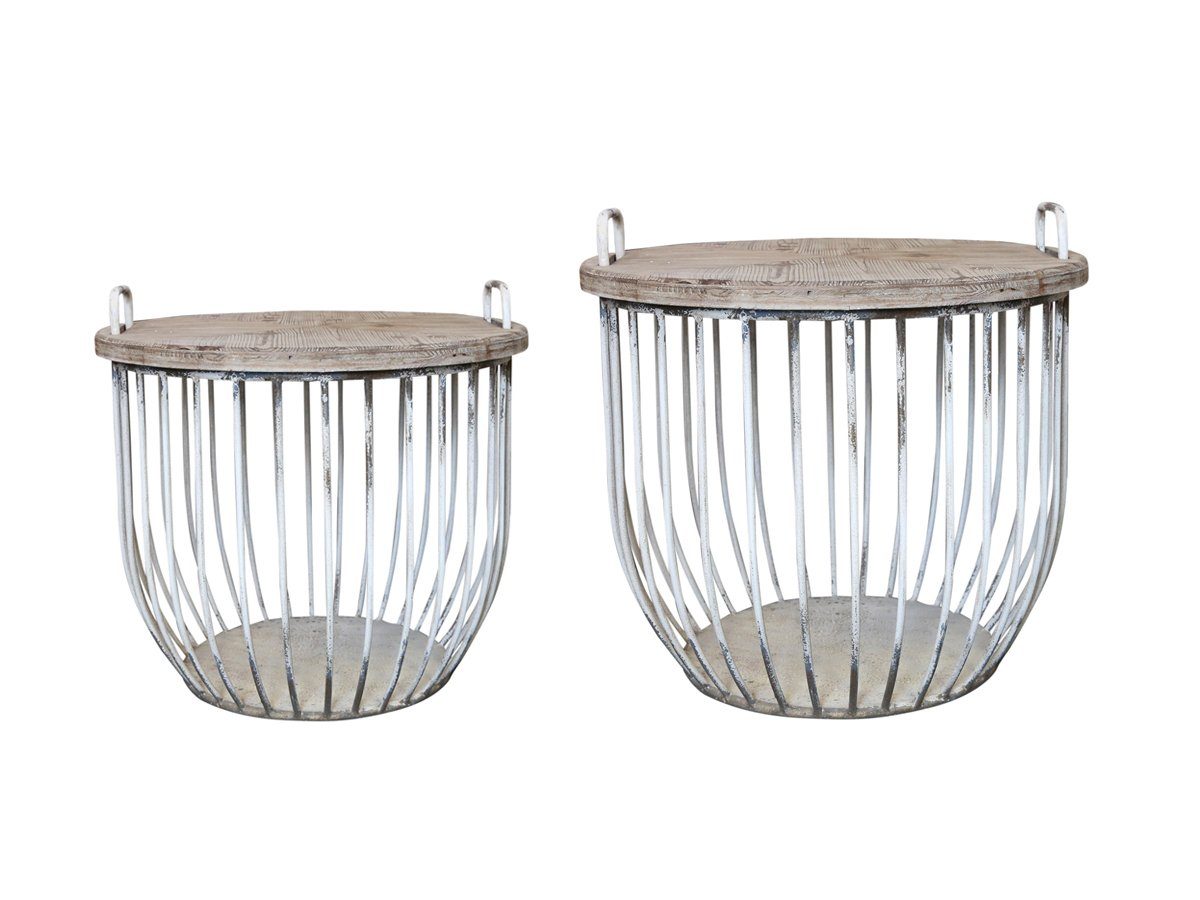 Chic Antique Beistelltisch Chic Antique Sofatisch mit Holzdeckel 2er Set