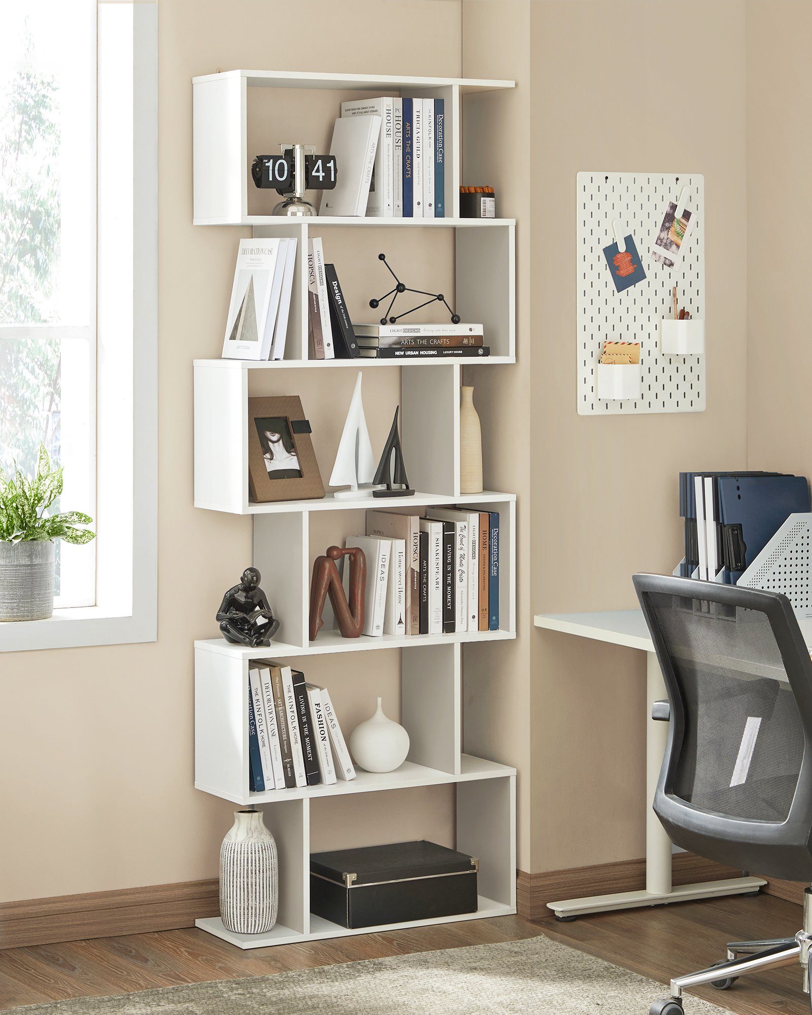 VASAGLE Bücherregal, 2-tlg., Standregal, Büroregal, 6 Fächer, Holzwerkstoff günstig online kaufen