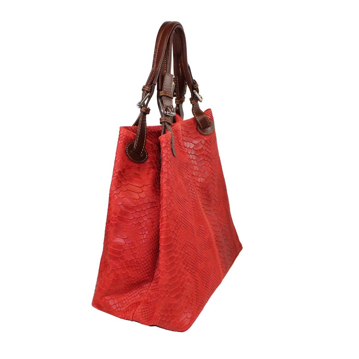 Italy in Rot Prägung, fs6929, Handtasche fs-bags mit Made Leder