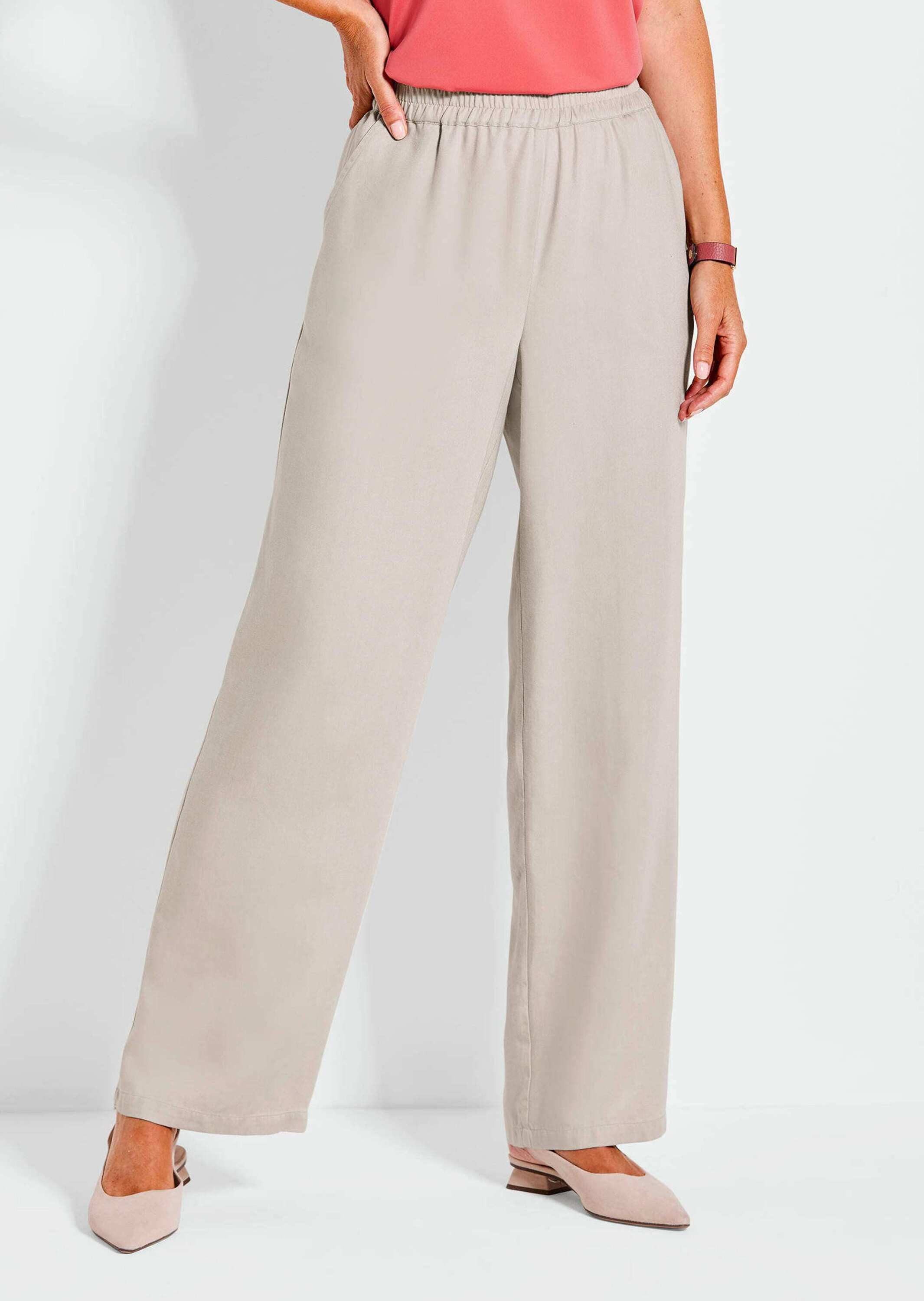 GOLDNER Schlupfhose Kurzgröße: Hose VERA mit weitem Bein Sommerhose in Uni, günstig online kaufen