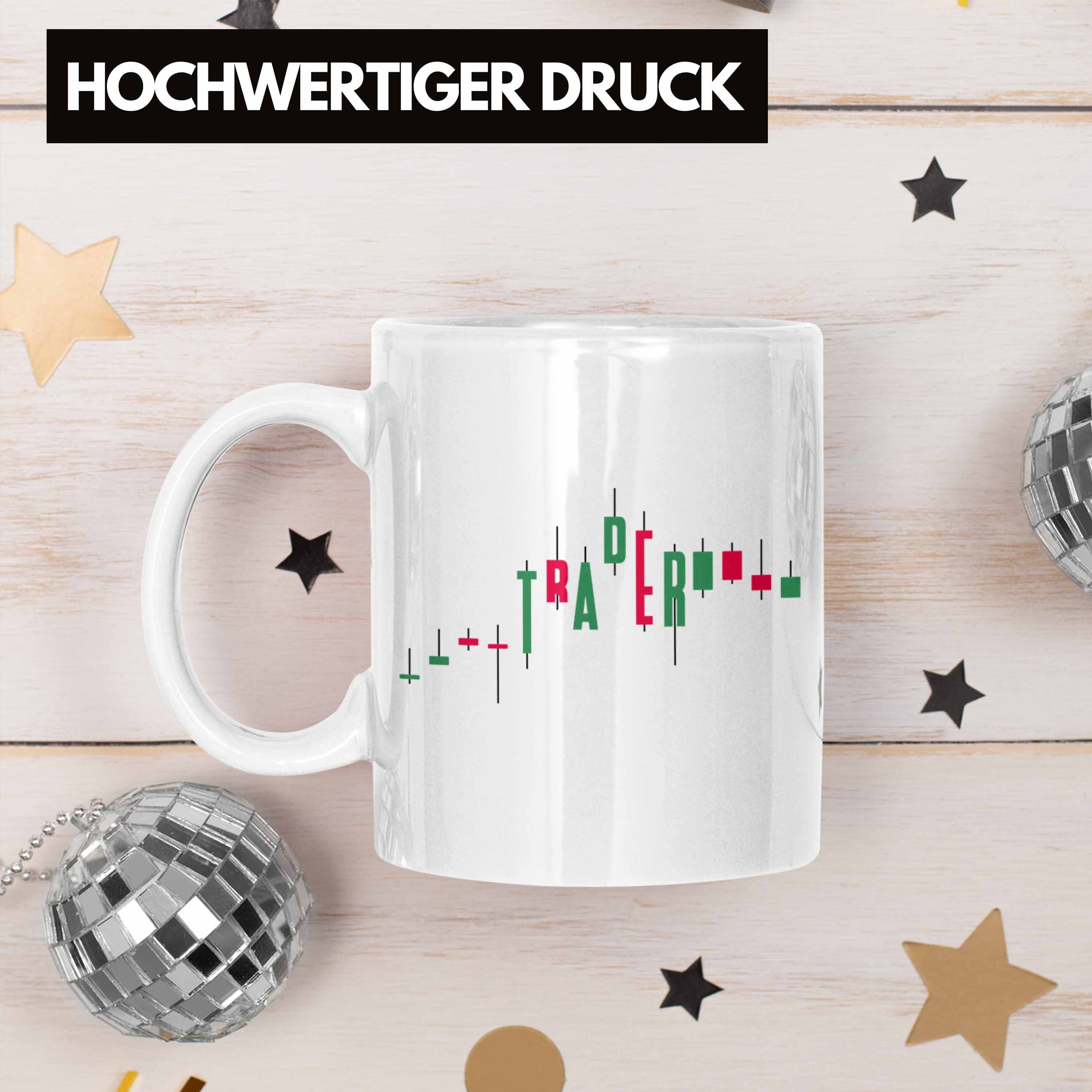 Weiss Tasse Trendation Tasse Aktien Aktien "Trader" für Geschenk Börse Lustiges Investment