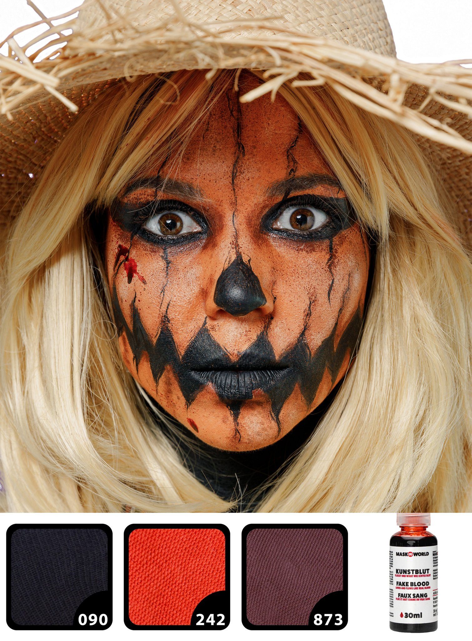 Theaterschminke Make-up Set Halloweenkürbis