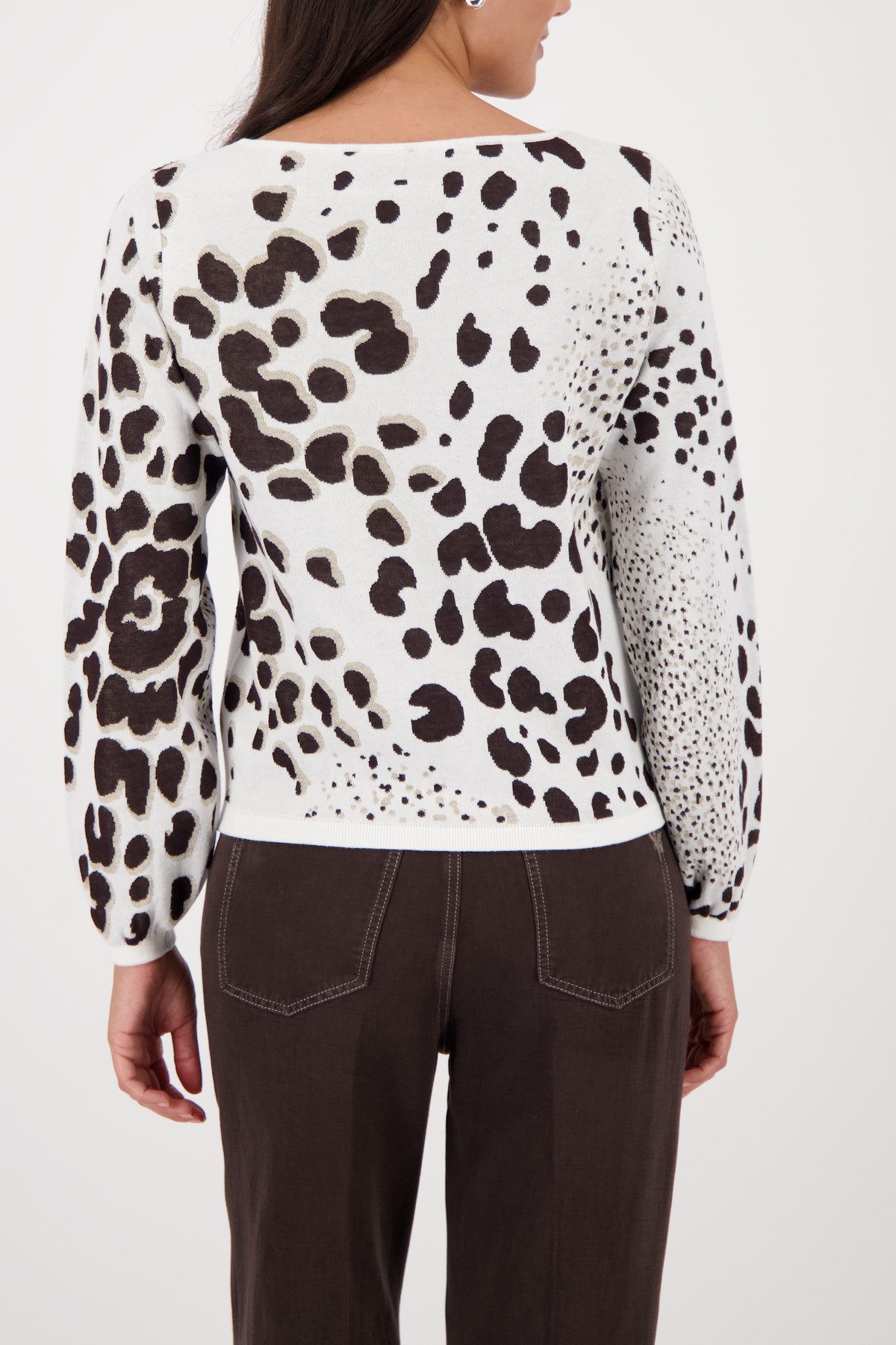 Monari Strickpullover Pullover Leojacquard Regular fit mit Leojacquard günstig online kaufen