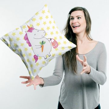 Mr. & Mrs. Panda Dekokissen Einhorn Vegan - Weiß - Geschenk, Dekokissen, Motivkissen, Pegasus, Un