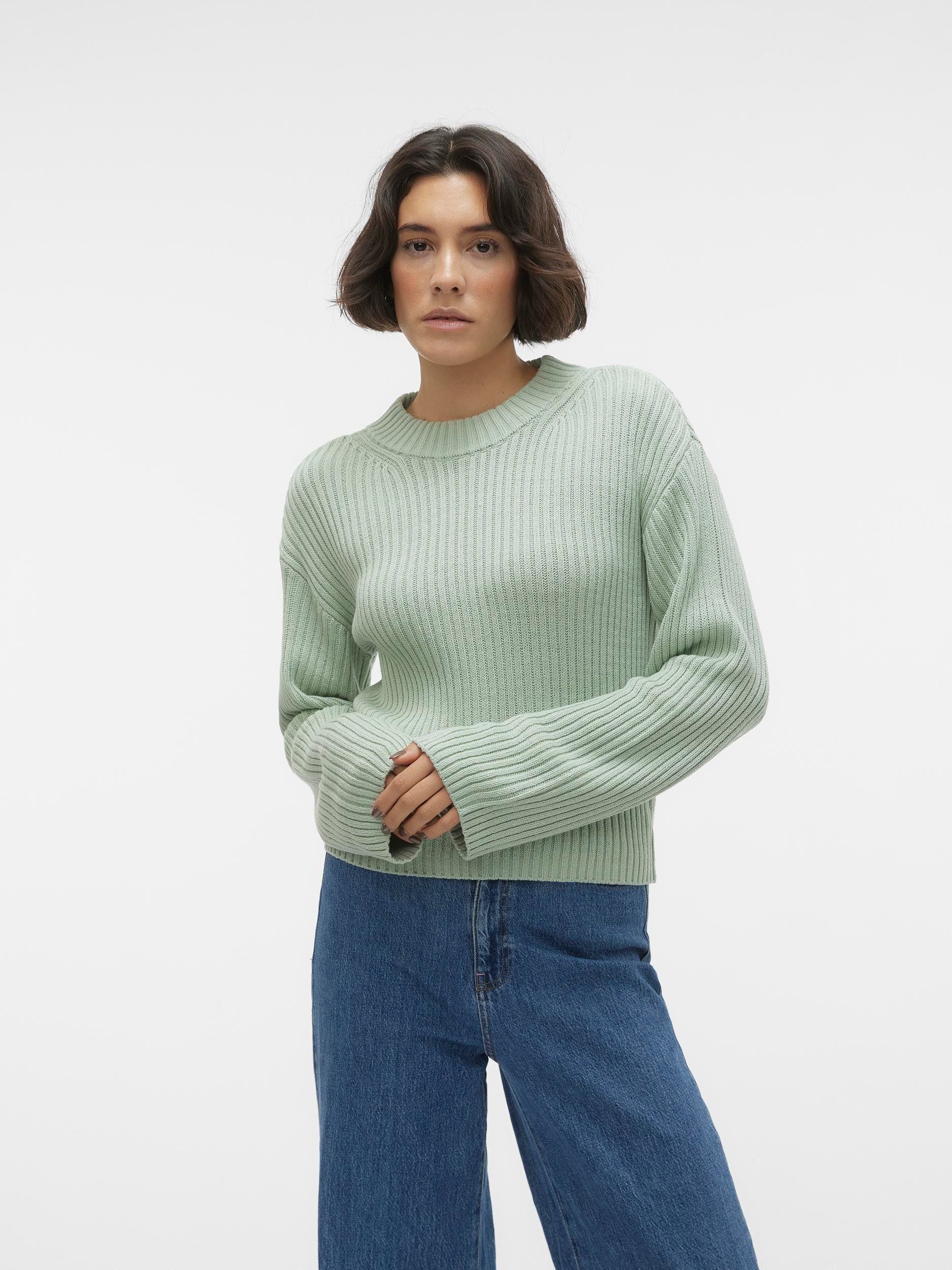 Vero Moda Rundhalspullover VMHILDE LS O-NECK SHORT PULLOVER NOOS