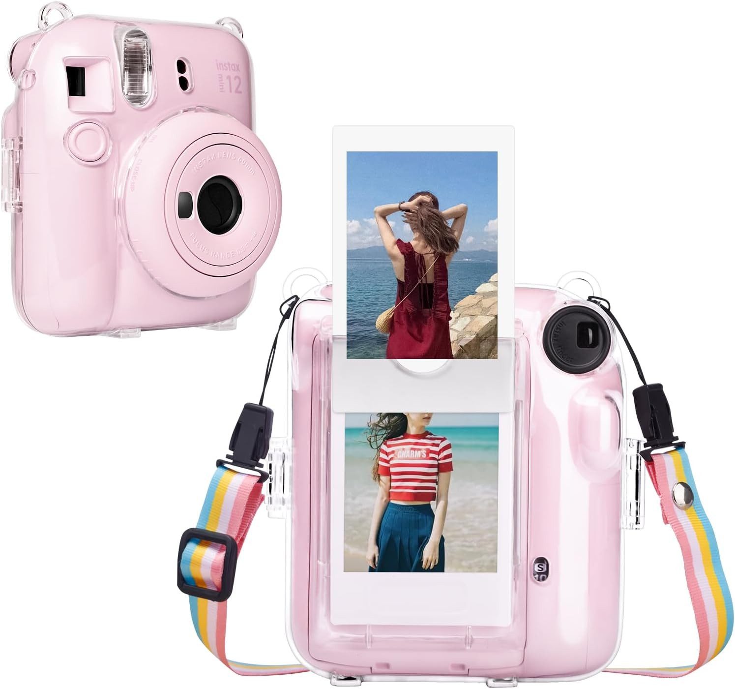 FELIXLEO Kameratasche KFuji Instax Mini 12 Instax Kamera - Harte PVC Schutzhülle