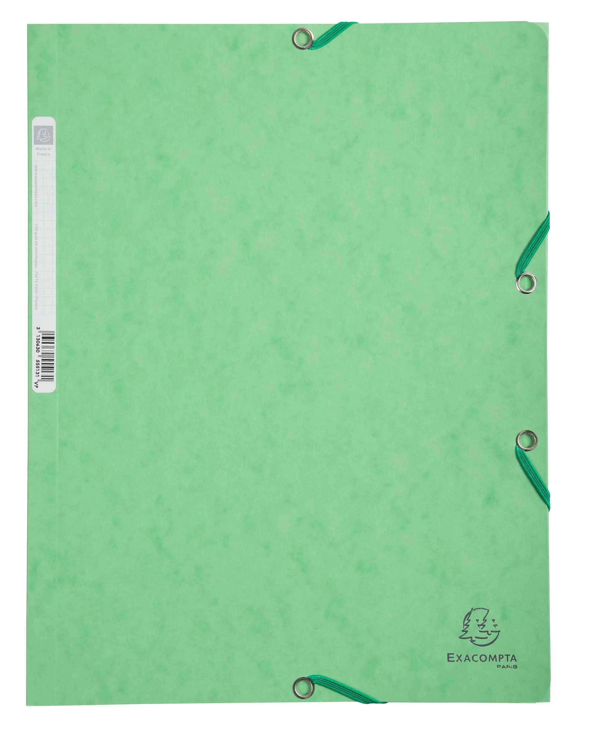 Organisationsmappe 25x Sammelmappe + Gummizug 3 Klappen Karton 400g/m2 A4 Lindgrün 55513E
