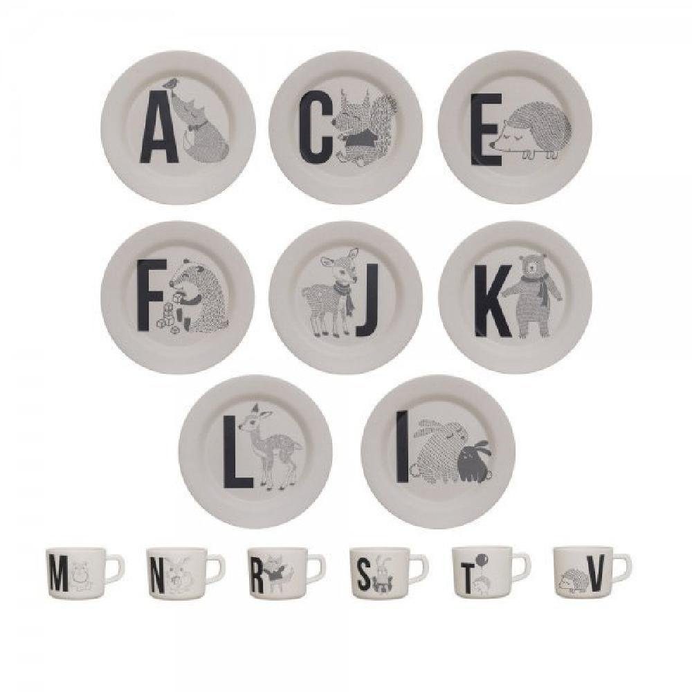 Bloomingville Детская посуда-Set Тарелки Und Tasse Bambus Buchstabe N