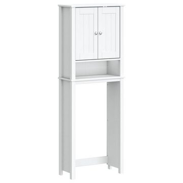 vidaXL Badezimmer-Set Toilettenschrank BERG Weiß 60x27x164,5 cm Massivholz, (1-St)