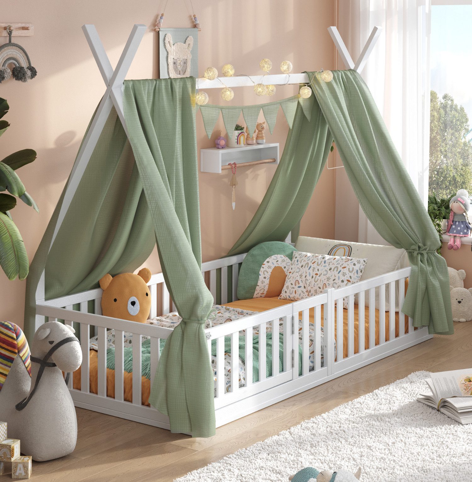 Alavya Home® Kinderbett Hausbett Bodenbett SKY günstig online kaufen