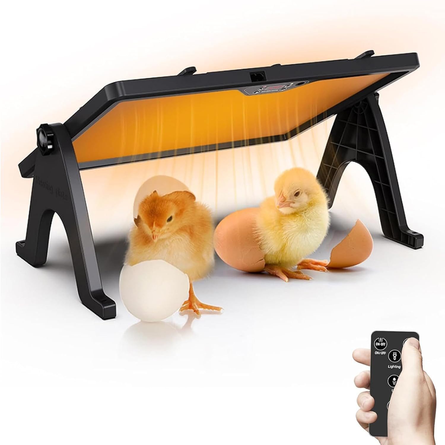 PRIISF Infrarotlampe Wärmeplatte Küken 30℃-75℃ Doppelseitig Hühnerstall Heizung Thermostat, 180W Wärmelampe Hühner Heizplatte Temperatur Verstellbare Kükenwärmer, 45x32cm inkubator kükenstall Winter Kükenwärmeplatte Höhenverstellbar, für Haustiere Geflügel Küken Kätzchen Hühner Farm Frostschutz
