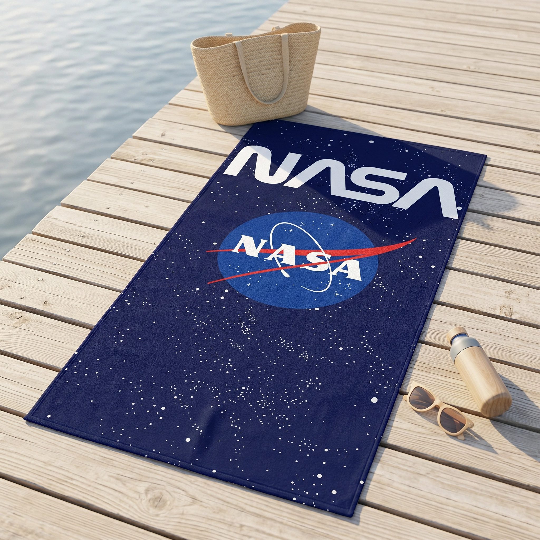 NASA Strandtuch NASA Space Center Badetuch Strandtuch, Mikrofaser (1-St), Gr. 70x140 cm