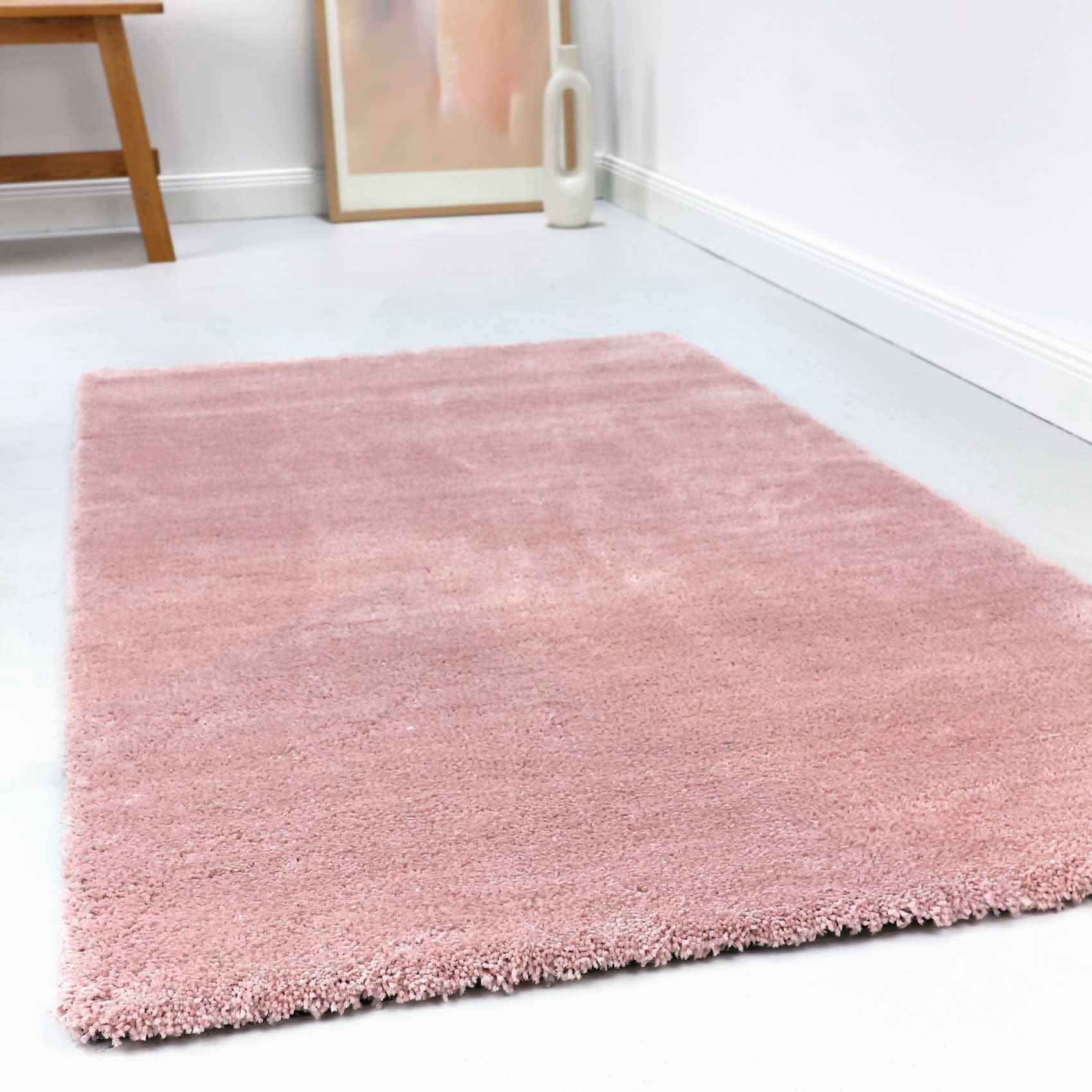 Hochflor-Teppich Relaxx, Esprit, rechteckig, Höhe: Farbauswahl, sehr rosa/creme mm, 25 dichter Hochflor weicher Wohnzimmer, große