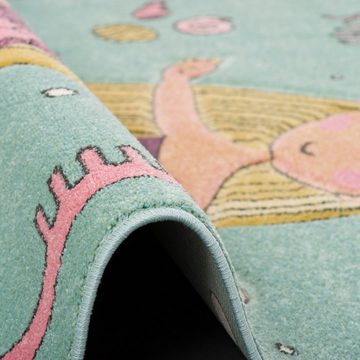 Kinderteppich Kinder Teppich Maui Kids Meerjungfrau Pastell, Pergamon, Rechteckig, Höhe: 13 mm