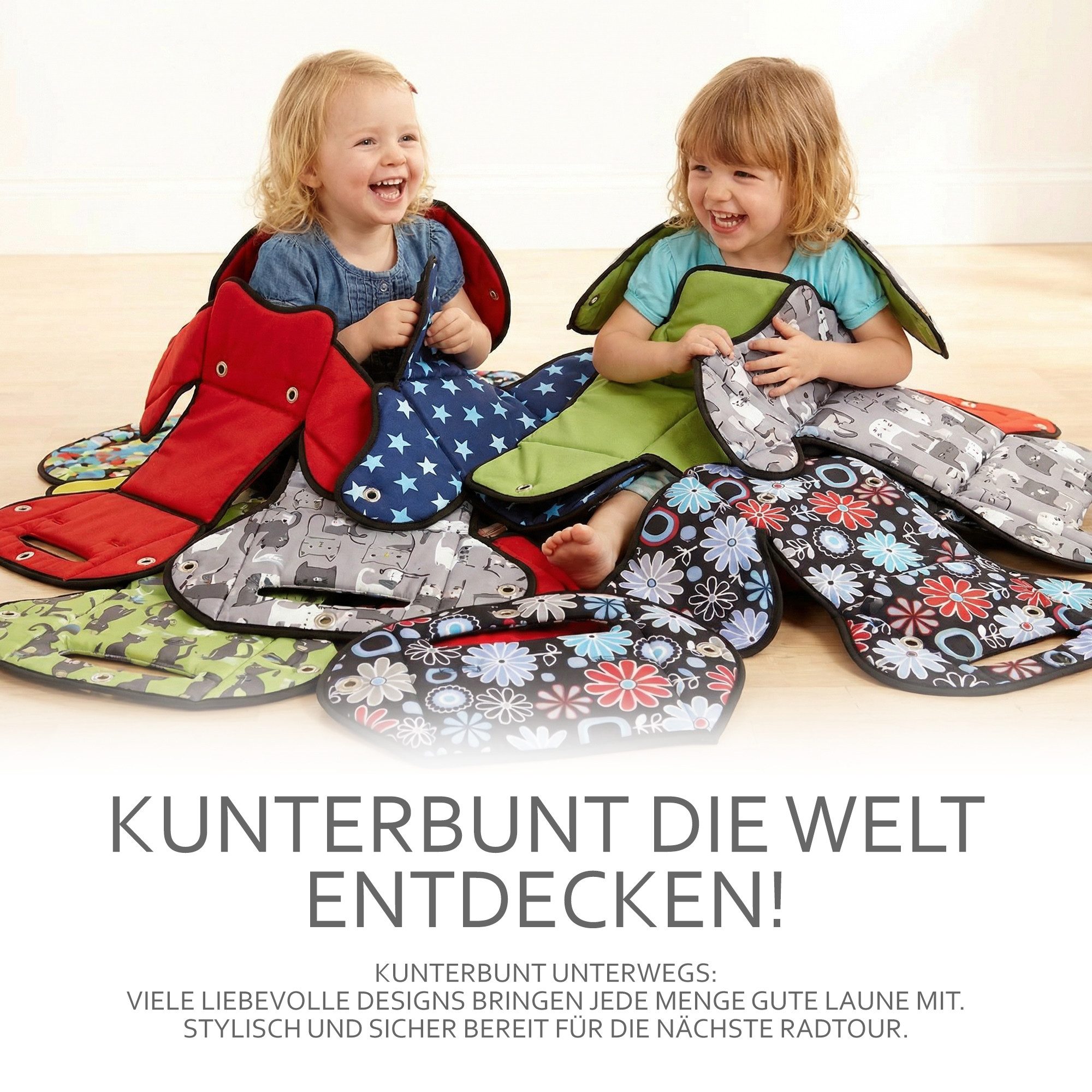 BambiniWelt by Rafael K. Fahrradkindersitz Ersatzbezug Sitzkissen für Fahrradsitz kompatibel mit Römer Jockey M4, ab: 9 Monaten, bis: 5 Jahre