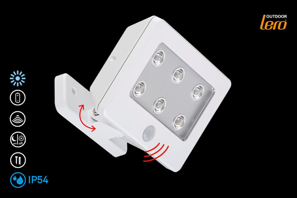 LED-Außenstrahler Kollig mit Sensor, IP54, weiß günstig online kaufen