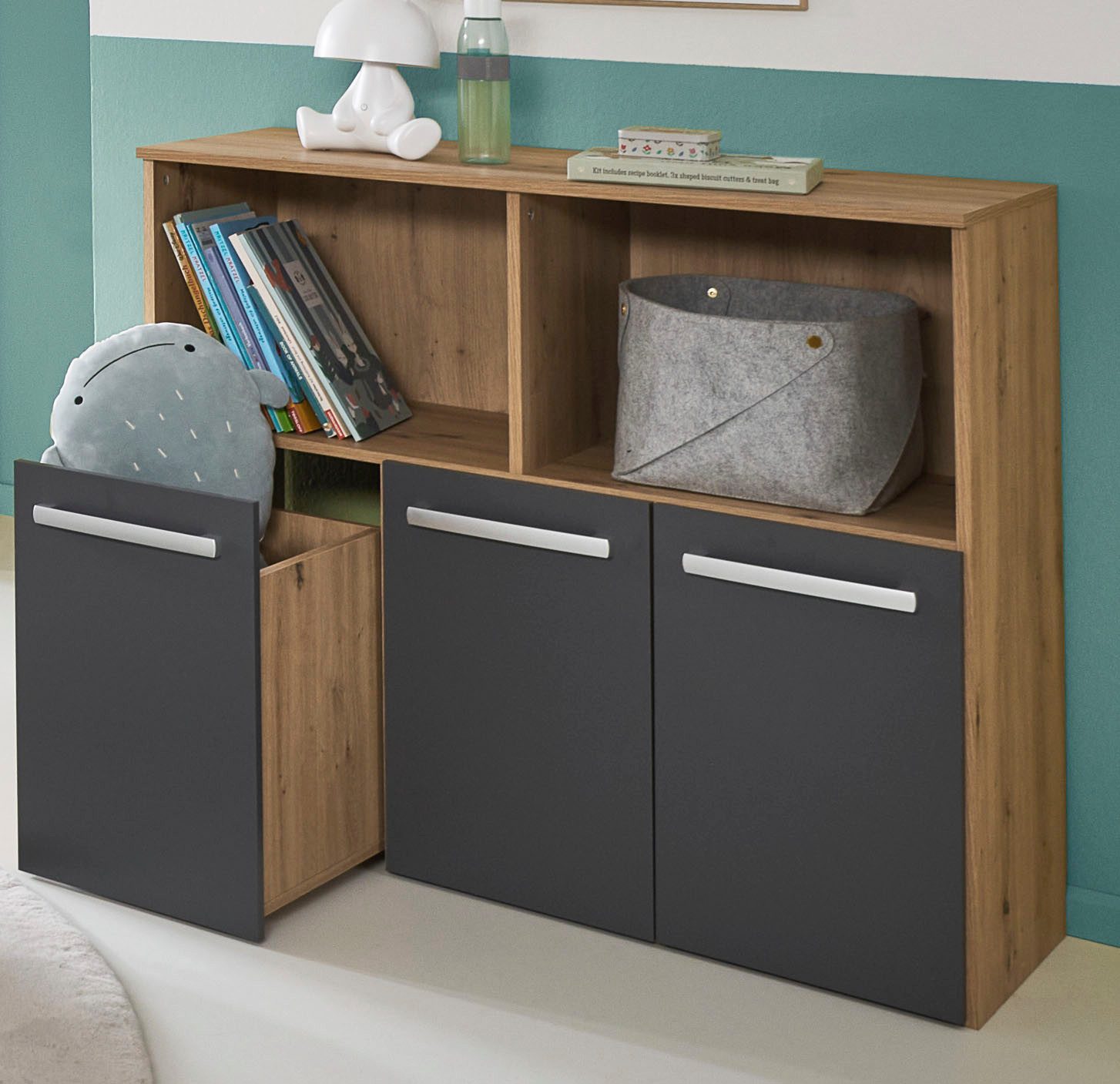 arthur berndt Kinderregal Alessio, Modernes Spielzeugregal mit 3 geräumigen günstig online kaufen