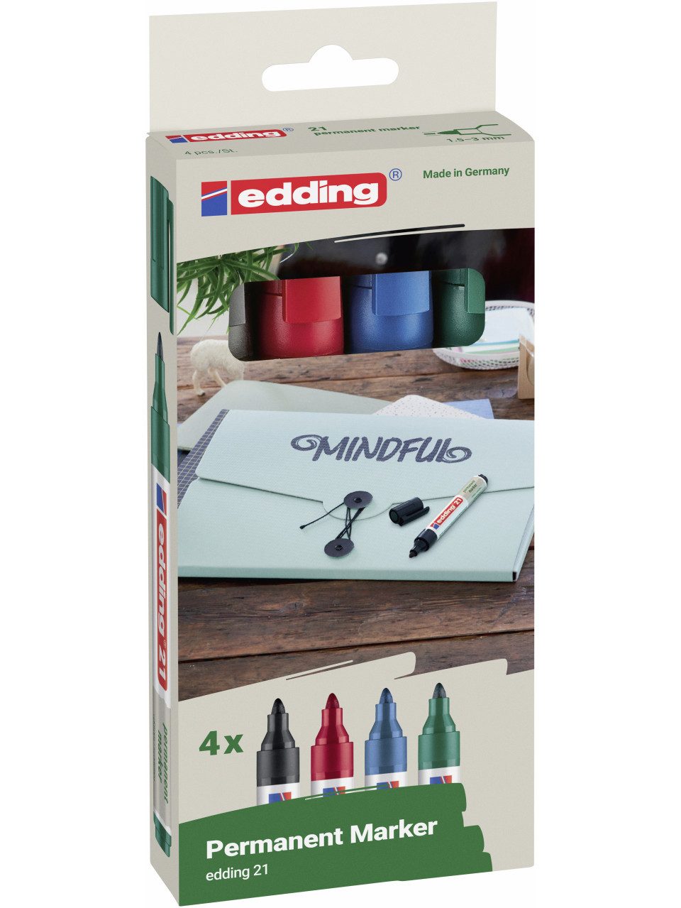 edding Collegeblock edding Permanentmarker e-21/4 Eco Line 4er Set 1,5
