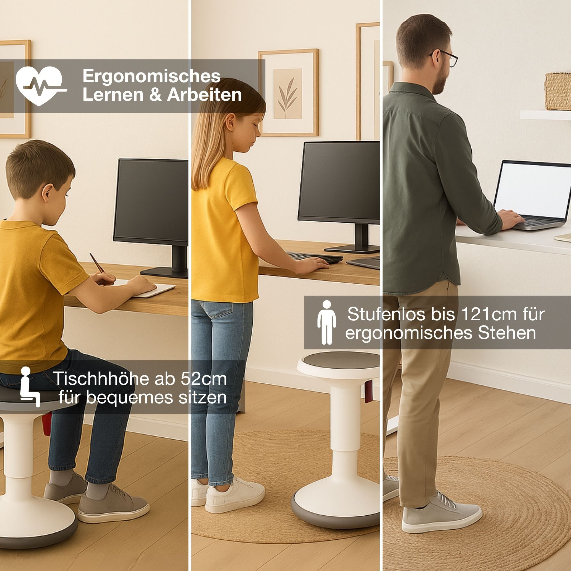 ASSMANN Büromöbel Schreibtisch PITINO (120x70cm Weiß Kollisions-Schutz, Elektrisch höhenverstellbar, Familiengerecht, Verriegelungsfunktion 2-fach-Motorik Dreifachhub, einfache Montage, für Büro und Homeoffice), TÜV-zertifiziert, Blauer Engel, 5 Jahre Herstellergarantie