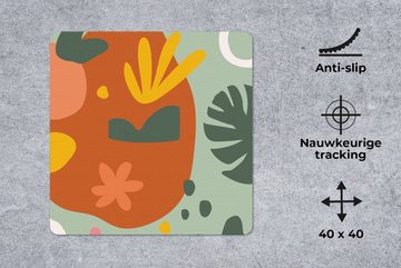 MuchoWow Gaming Mauspad Pflanzen - Farben - Muster (1-St), Mousepad mit Rutschfester Unterseite, Gaming, 40x40 cm, XXL, Großes
