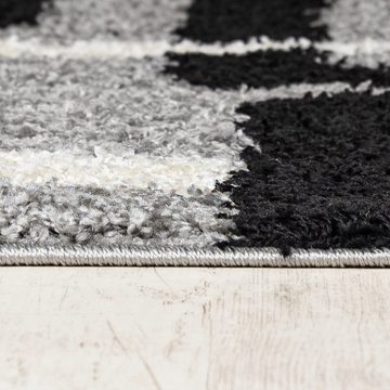 Hochflor-Teppich Hochflor Shaggy Teppich für Wohnzimmer - Höhe 30 mm Grau, Mazovia, 60 x 100 cm, Pflegeleicht, Geometrische, Langflor, Rechteckig, Weich