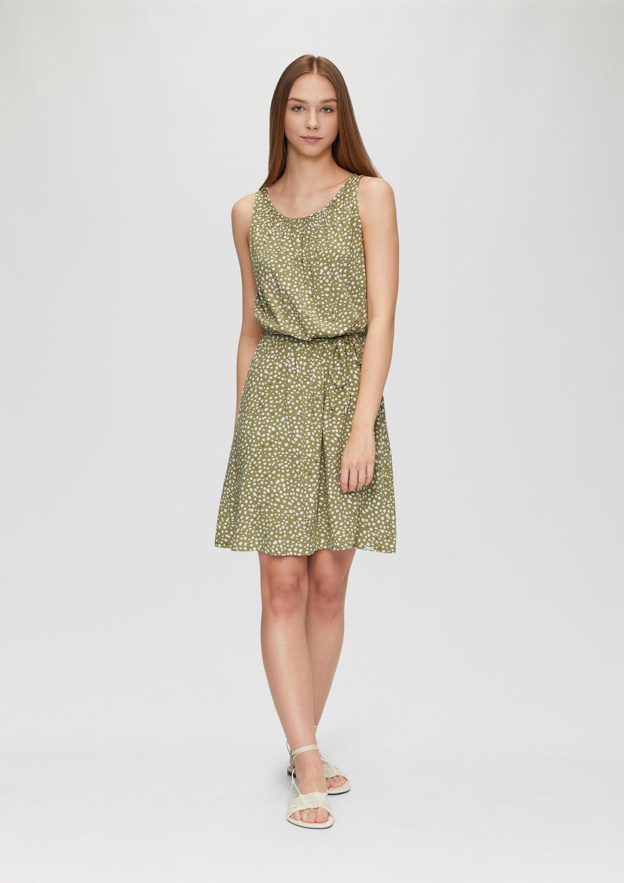 QS Minikleid Kleid Viskose-Kleid mit Cut-out und Bindeband