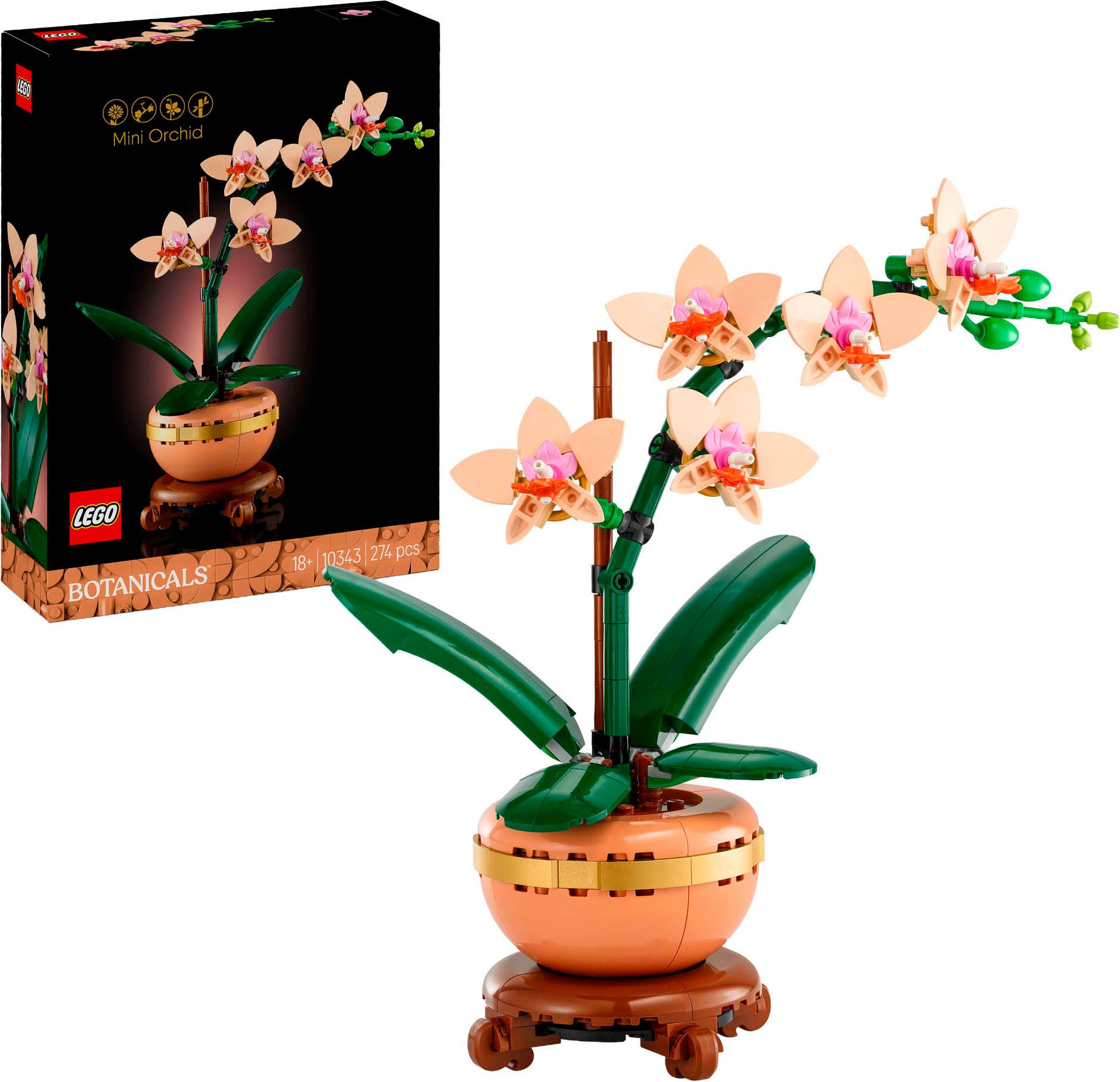 LEGO® Mini-Orchidee (10343), LEGO Botanicals Konstruktionsspielsteine, (274 St), Made in Europe