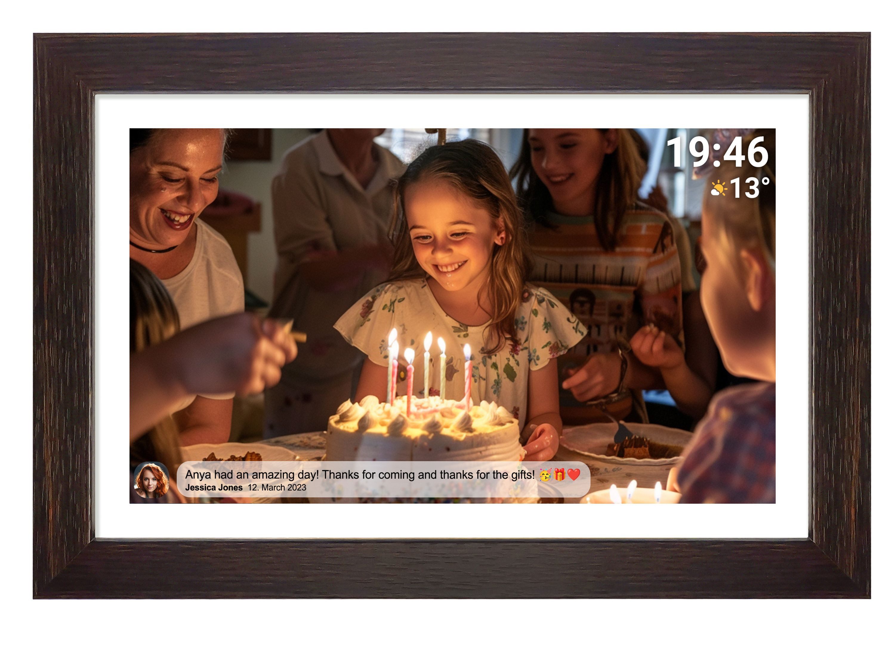 Denver PFF-1543DW Digitaler Bilderrahmen (39.5 cm/15.6 ", 1920 x 1080 Pixel, 16 GB, mit WLAN und Frameo Software)