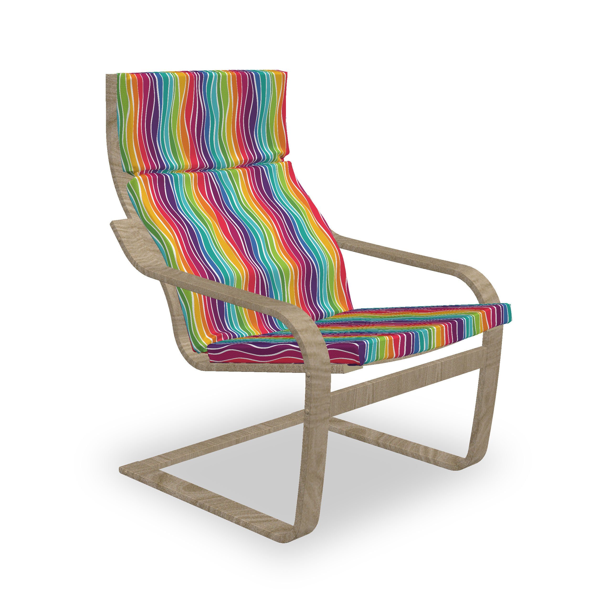 Strudel Reißverschluss, mit Vertical Regenbogen mit Kunst und Waves Hakenschlaufe Stuhlkissen Stuhlkissen Abakuhaus Sitzkissen