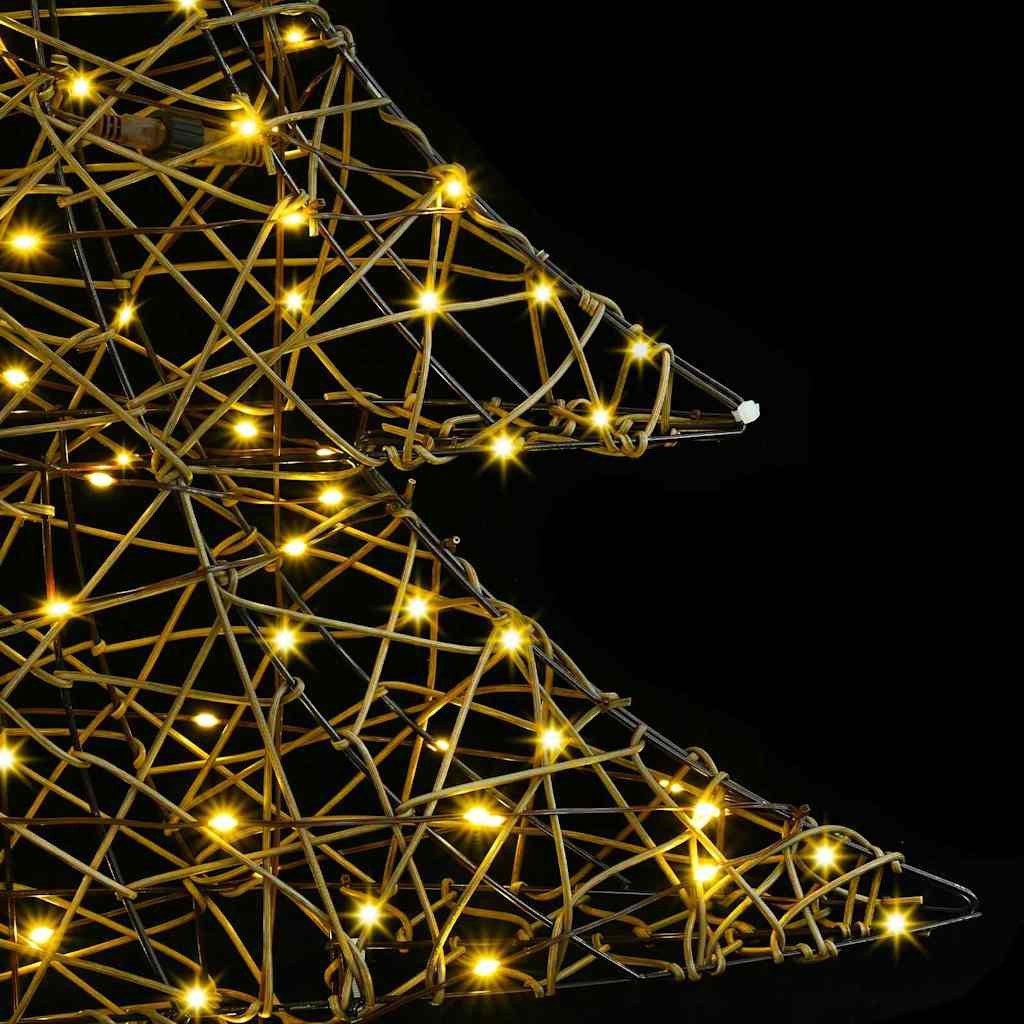 vidaXL Christbaumschmuck Weihnachtsbaum mit 120 LEDs Warmweiß 120 cm Rattan (1-tlg)