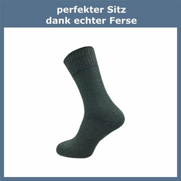 GAWILO Freizeitsocken für Herren - warme Socken für Jäger - Armysocken uni & mit Jagdmotiv (9 Paar) mit gepolsterter Frotteesohle, verfügbar in grün, grau & schwarz