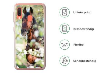 MuchoWow Handyhülle Pferde - Blüte - Frühling - Tiere, Handyhülle Samsung Galaxy A20e, Smartphone-Bumper, Print, Handy