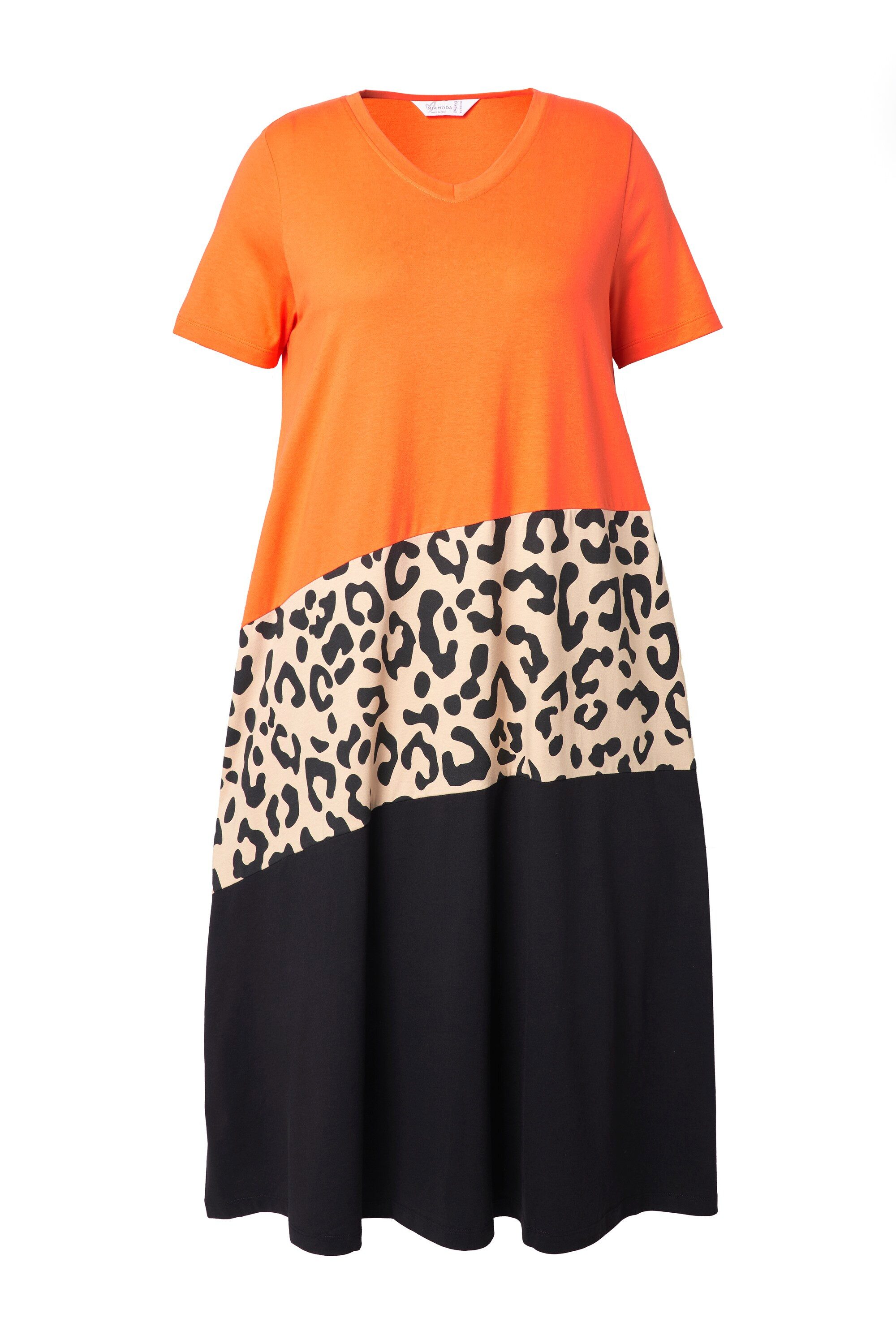 MIAMODA Jerseykleid Kleid A-Linie Colorblocking mit Animalprint günstig online kaufen
