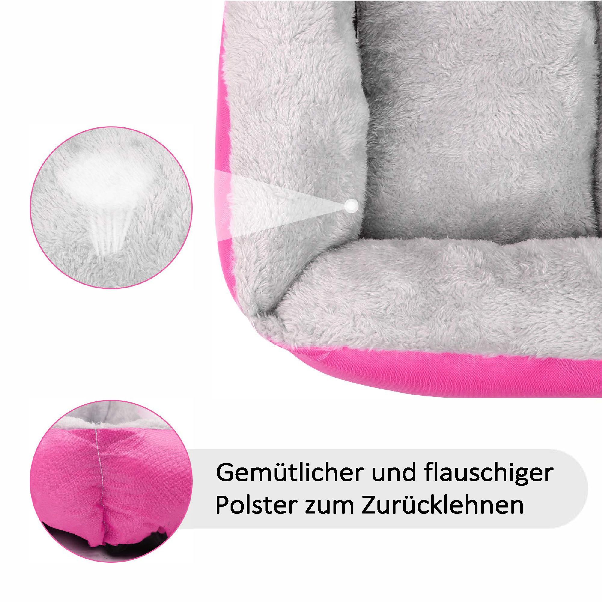Thumbnail - wuuhoo Tierbett Lucky 70cm I flauschiges und gemütliches Hundesofa, für mittelgroße und große Hunde I Haustierbett Wasch...