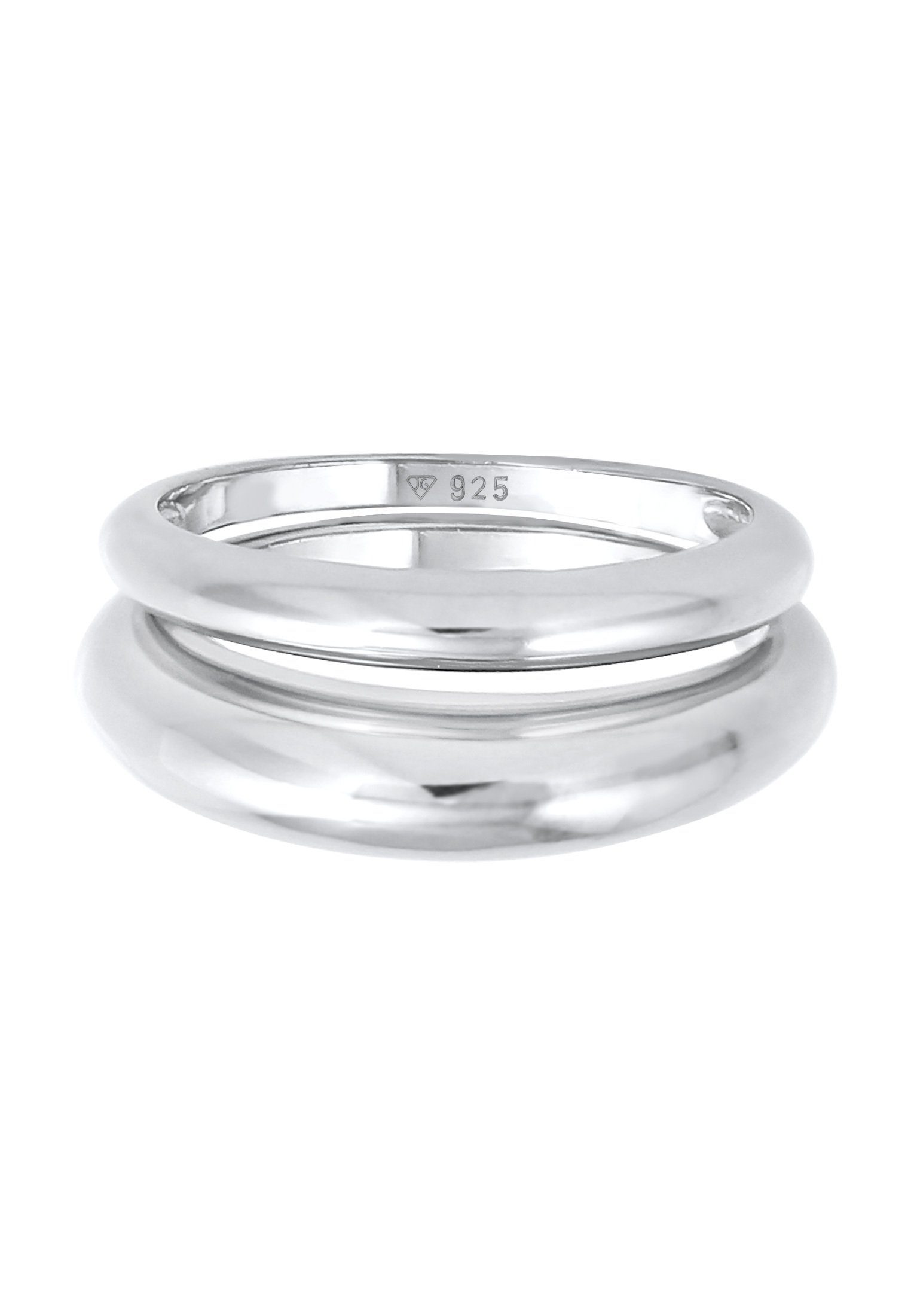 Elli Premium Ring-Set Bandring Basic Klares Design 2er Set 925 Silber, Ring günstig online kaufen