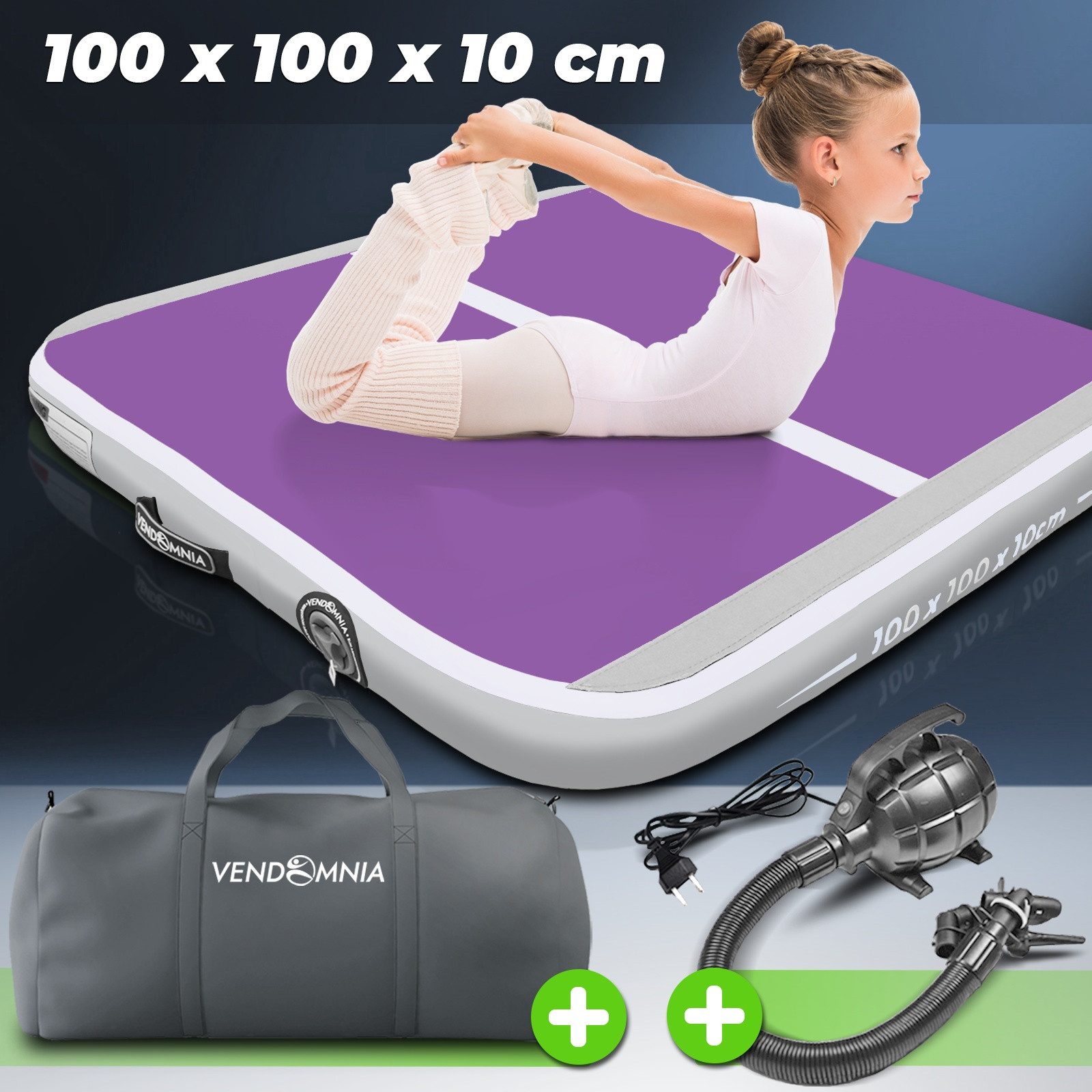 VENDOMNIA Turnmatte AIR Tracking TRACK Matte - aufblasbar, Tumbling Matte (10 cm - 20 cm hoch, mit elektrischer Pumpe, Farbwahl, Größe: 1 2 3 4 m Tumblingmatte, – Bild 3 von 5