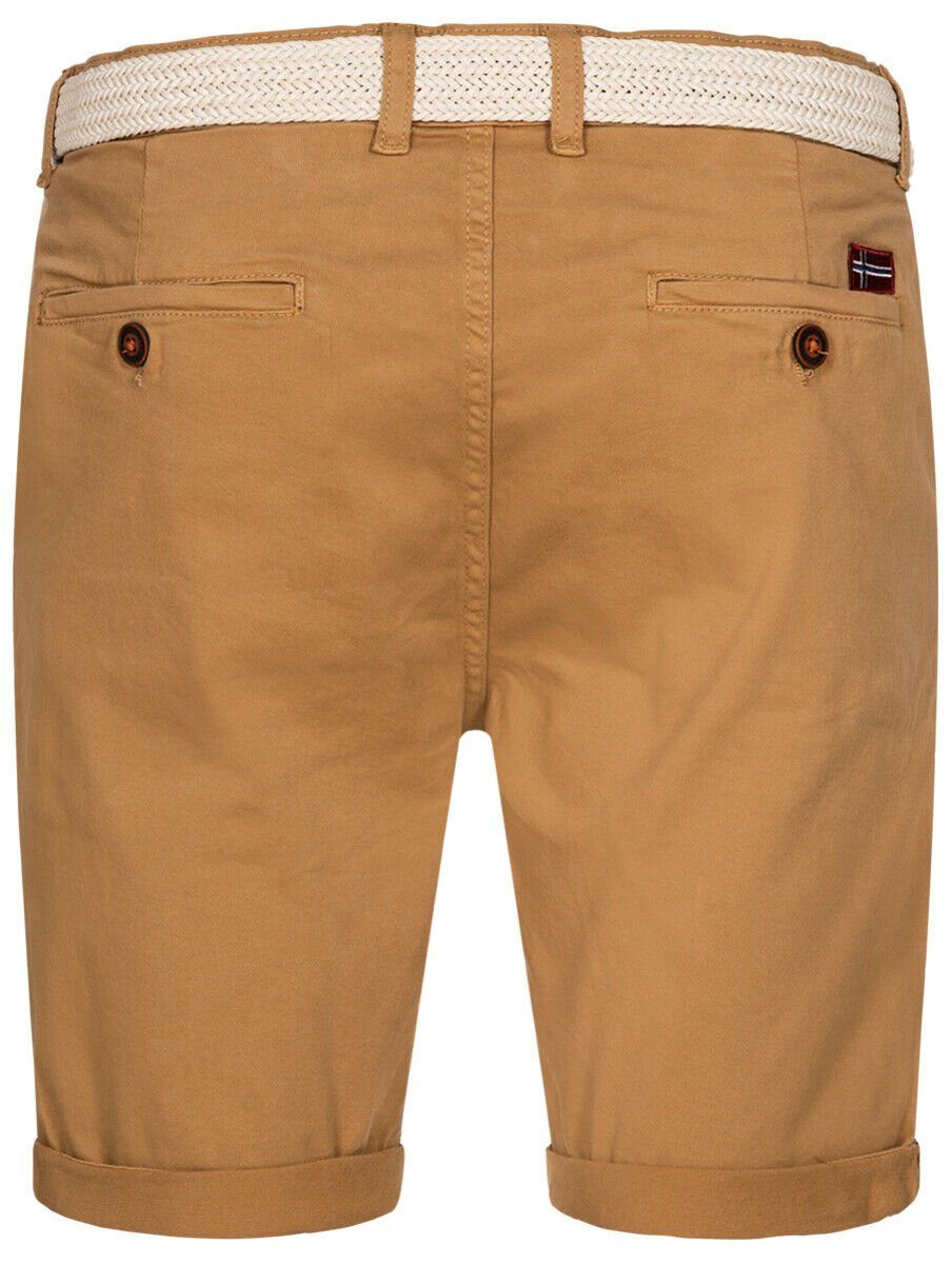 Geographical Norway kurze Beige Stoff Short Bermuda Shorts Knielang Chinos Chino Hose