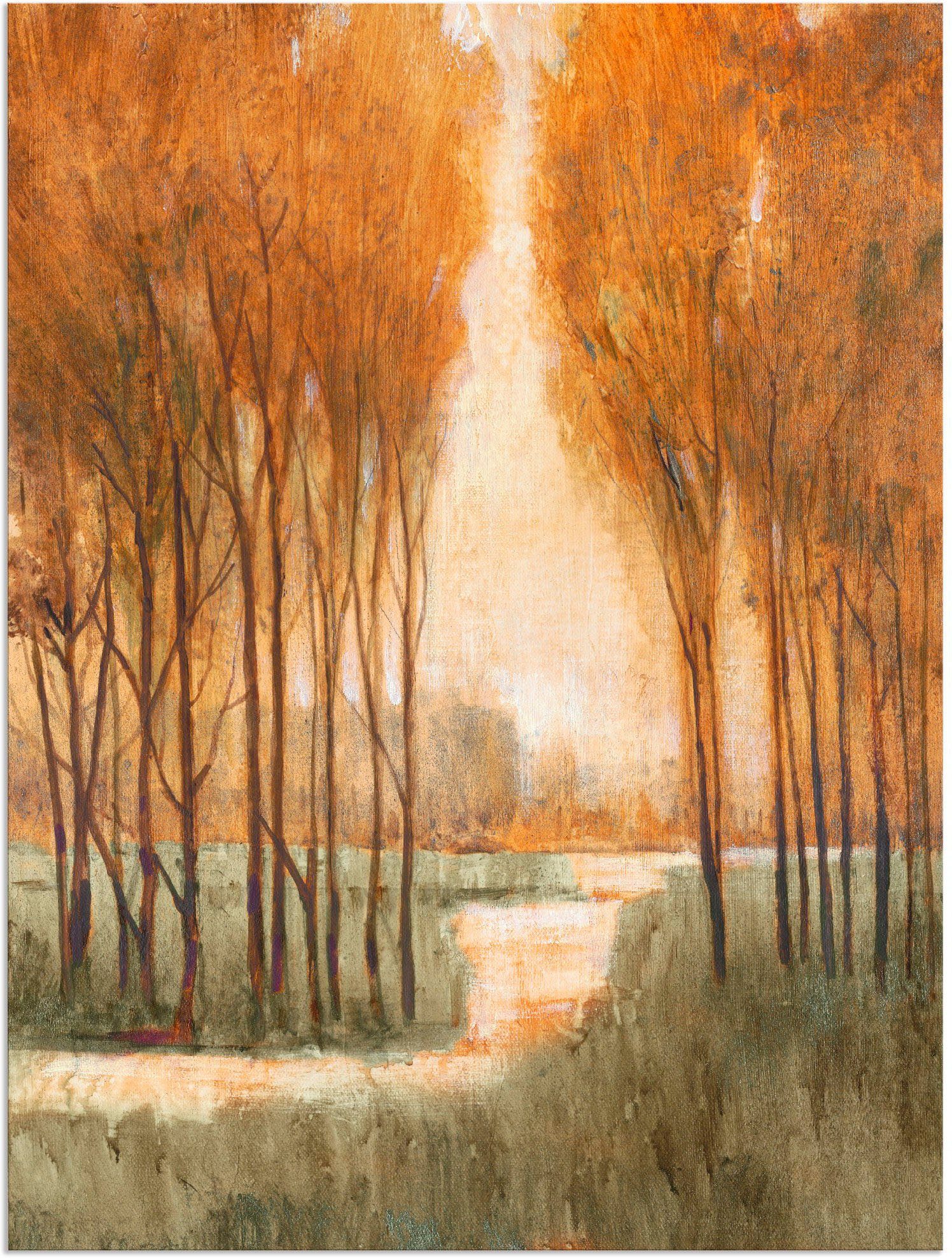 Wald Goldener Wandbild Leinwandbild, St), Wandaufkleber in versch. Artland Poster als (1 Alubild, oder Größen Wald I,