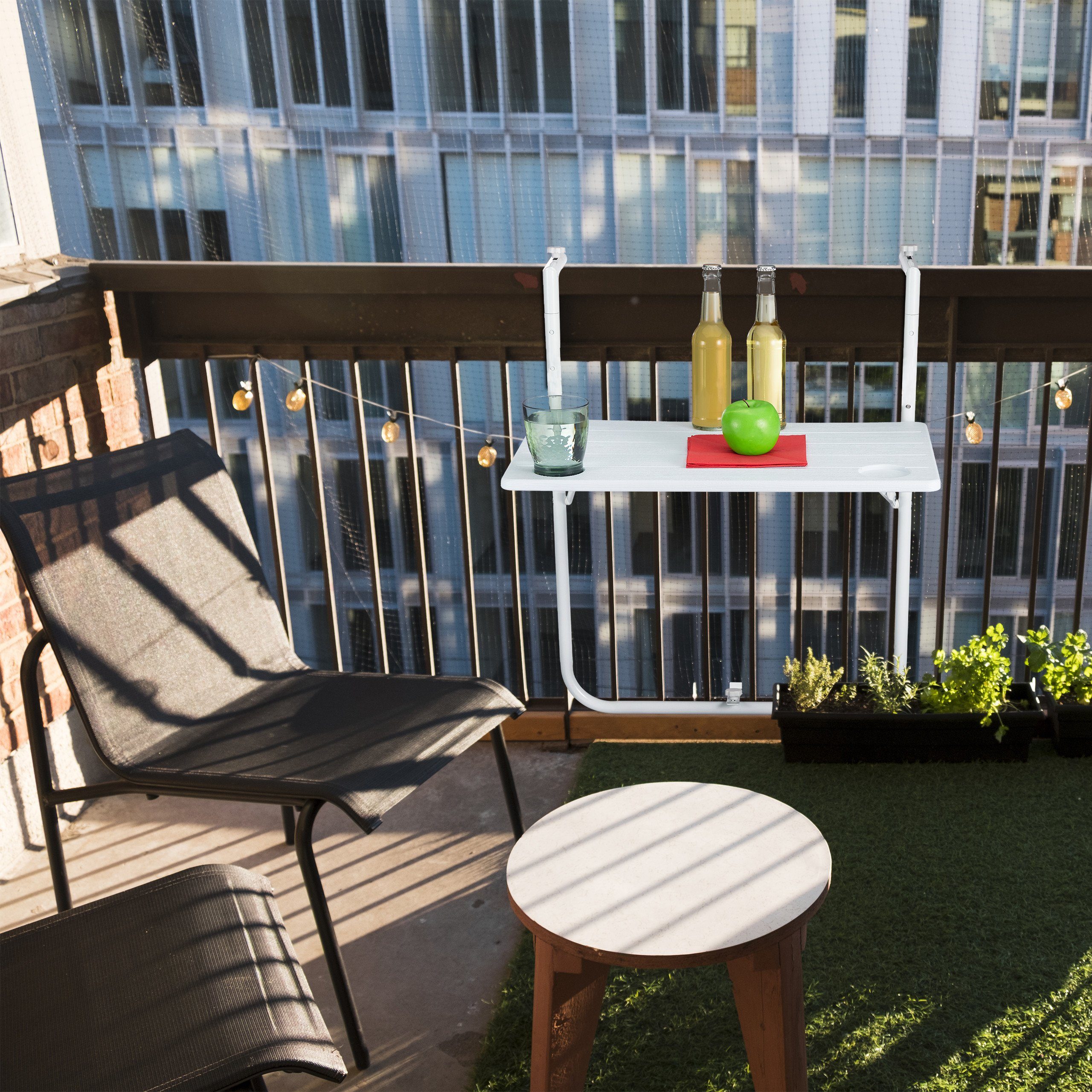 relaxdays Balkonhängetisch Balkon Hängetisch Holzoptik günstig online kaufen