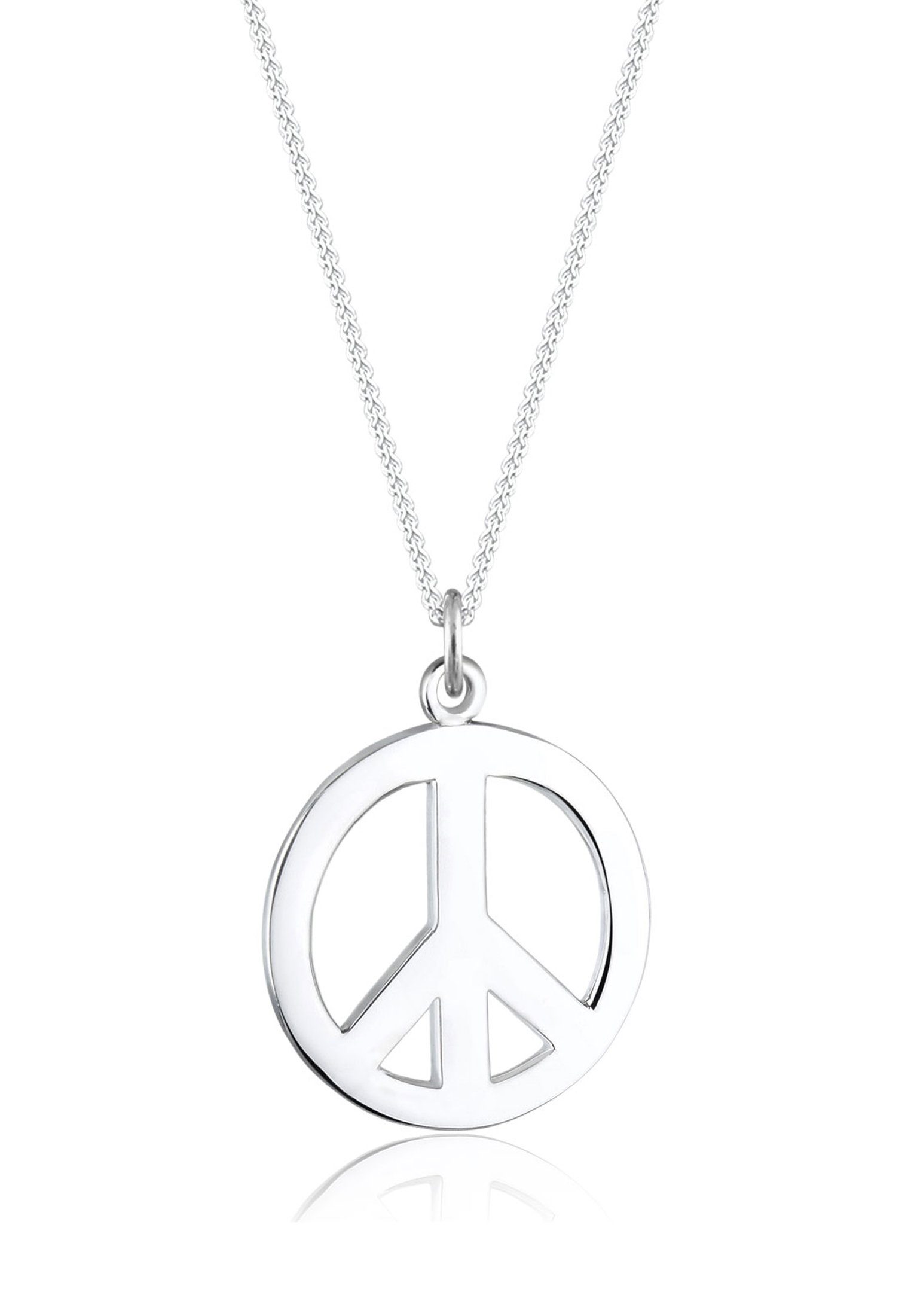 Elli Kette mit Anhänger Boho Peace Zeichen 925 Silber, Peace-Zeichen