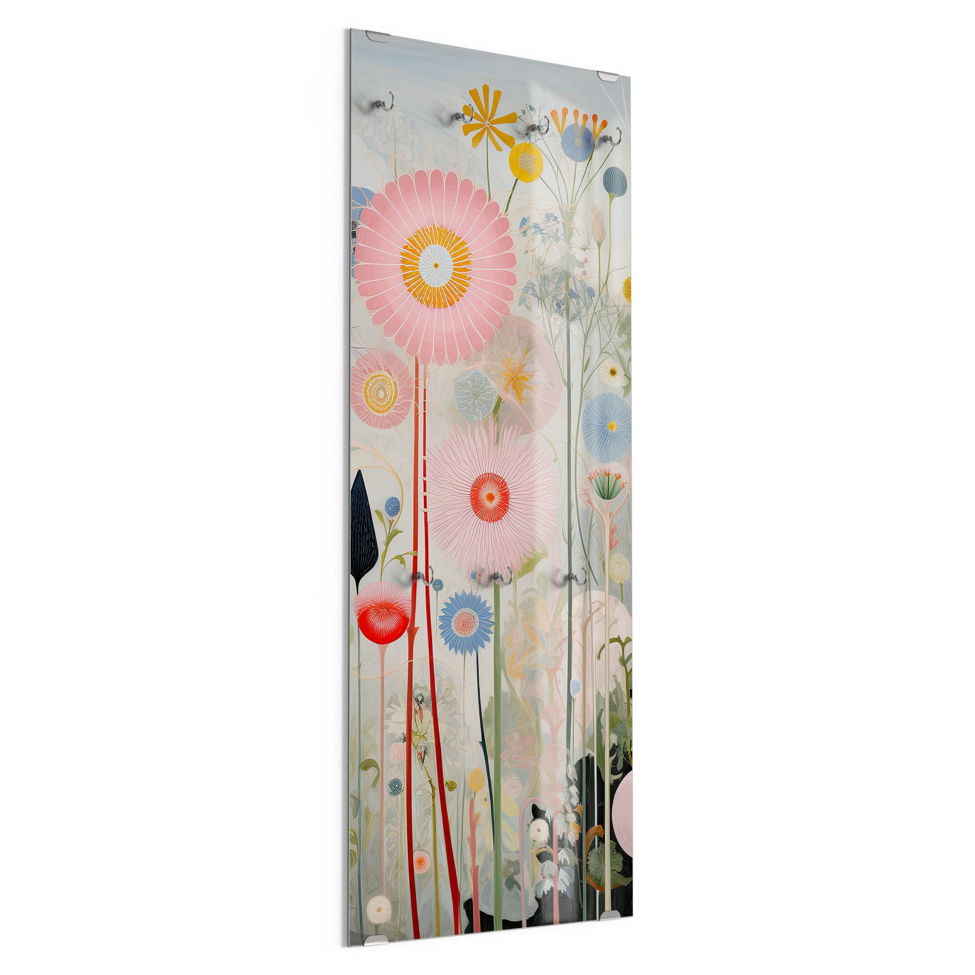 DEQORI Kleiderhaken 'Wiese der Wunder', Glas Garderobe hängend Flur Jackenhalter modern Wandgarderobe Haken