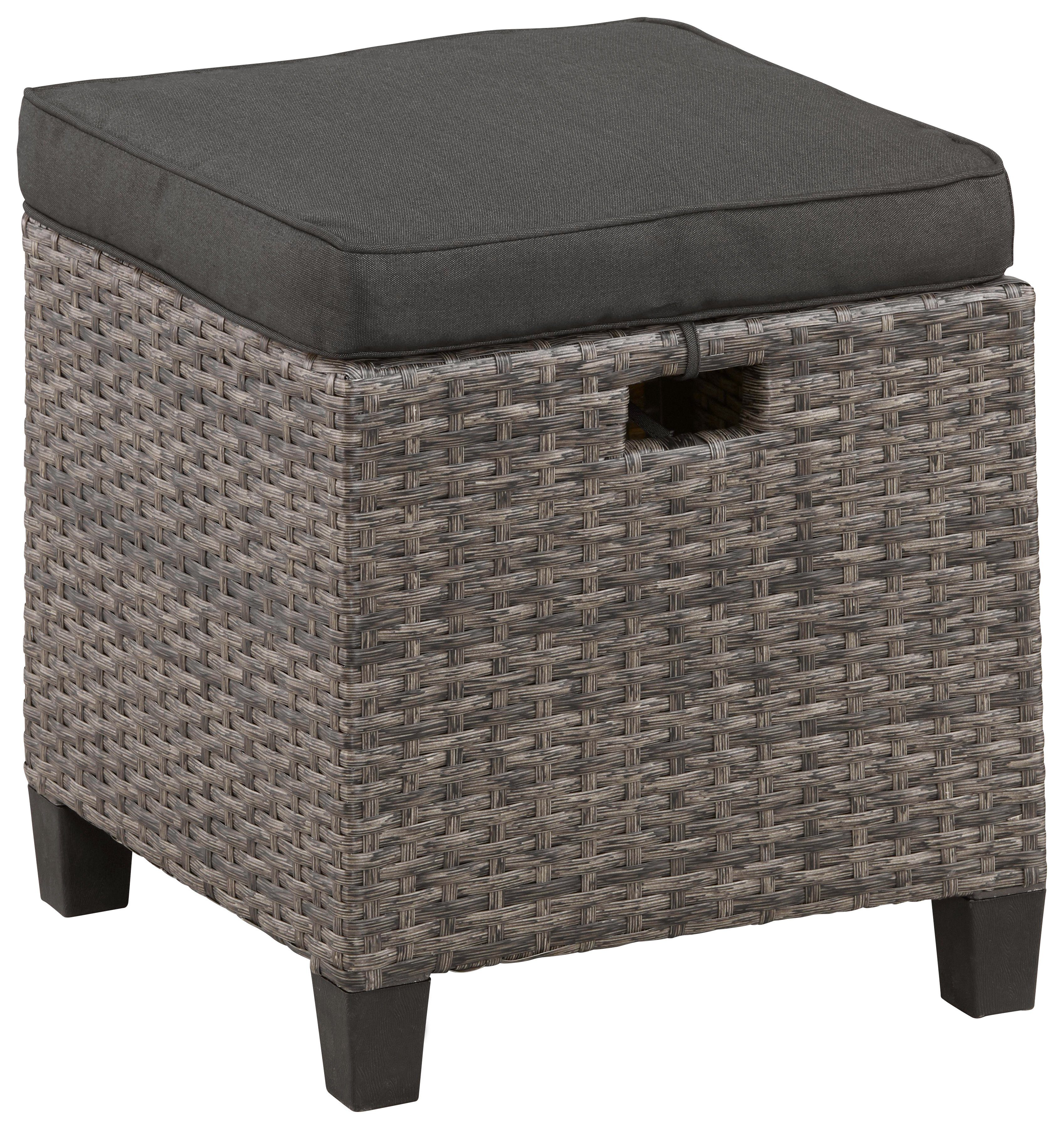 Hocker, Polyrattan KONIFERA 2 Ecklounge, anthrazit, Gartenlounge-Set braun/grau Premium, Tisch, Keros grau braun, | Sessel, (20-tlg),