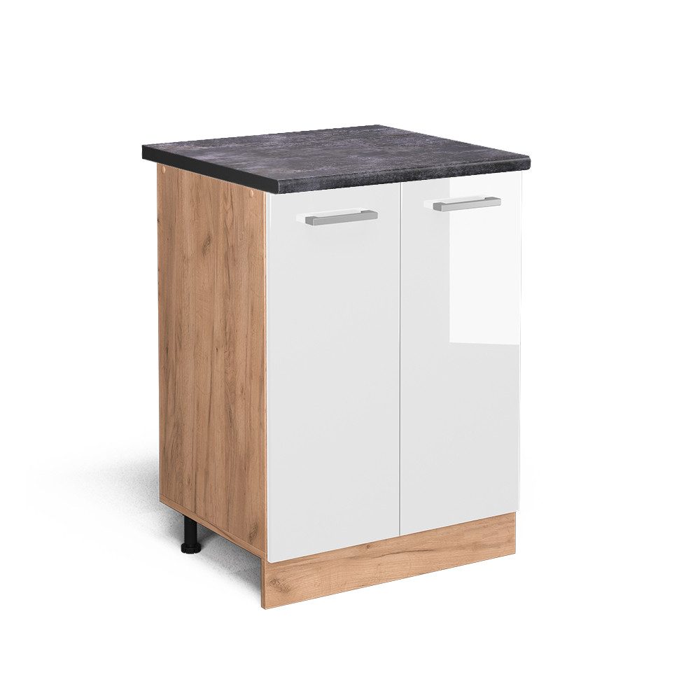 Vicco Unterschrank R-Line, Weiß Hochglanz/Goldkraft Eiche, günstig online kaufen