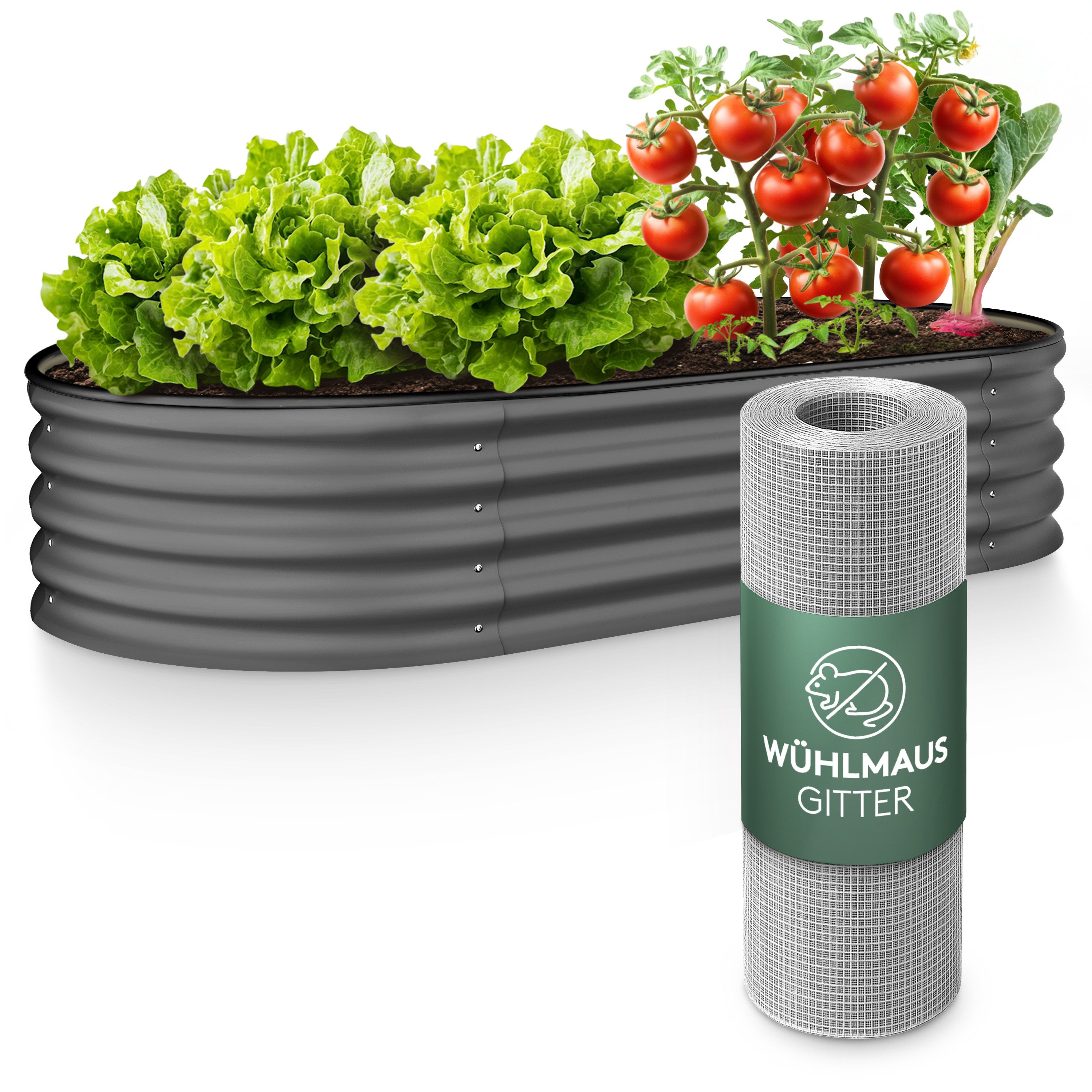 GRUNA Hochbeet GRUNA - Hochbeet Metall I 6 in 1 Modular Hochbeete-Kit