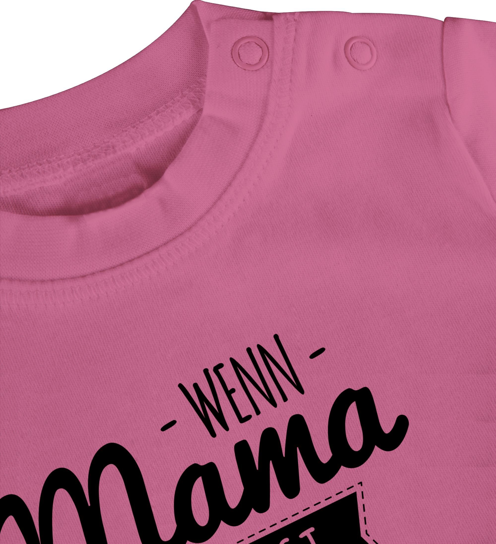 Shirtracer nein 3 T-Shirt Pink Sprüche und Baby Mama Wenn frag Opa Oma ich sagt