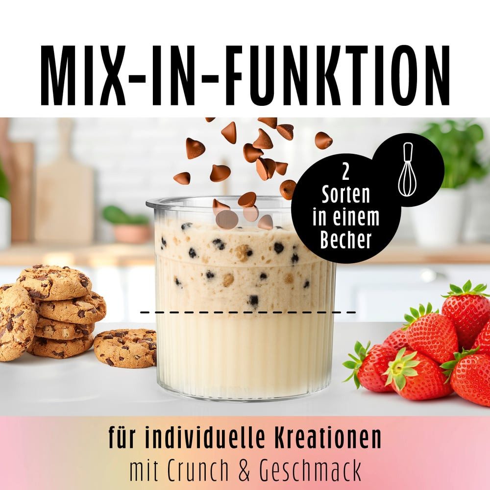 GOURMETmaxx Eismaschine GOURMETmaxx SmoothUp Eismaschine für vielseitige Desserts und Drinks, 800 W, GOURMETmaxx SmoothUp Eismaschine für vielseitige Desserts u – Bild 4 von 5