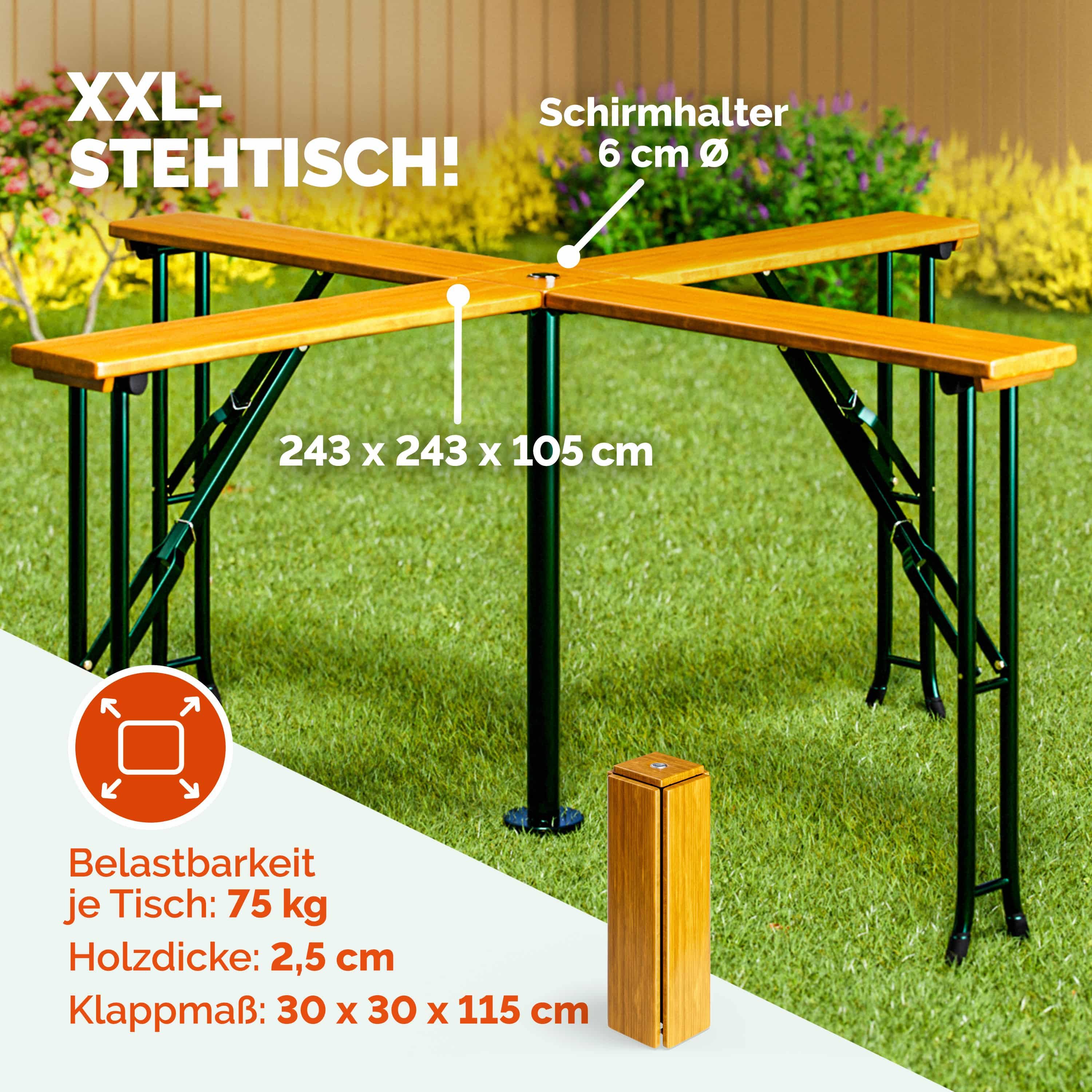 Casaria Stehtisch Quattro (1-St), Quattro XXL Klappbar Stehtisch Biertisch Bartisch Bierzeltgarnitur
