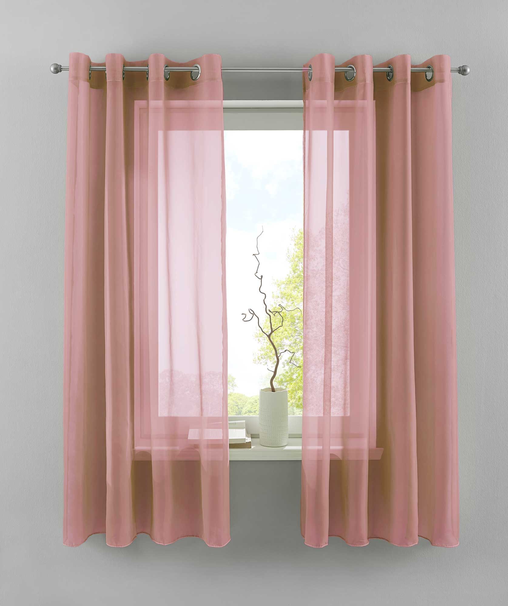 Gardinenbox Gardine (2 St), Ösen, transparent, Voile, 2er Set Transparent »Basel« Bleiband Store 20332TR2
